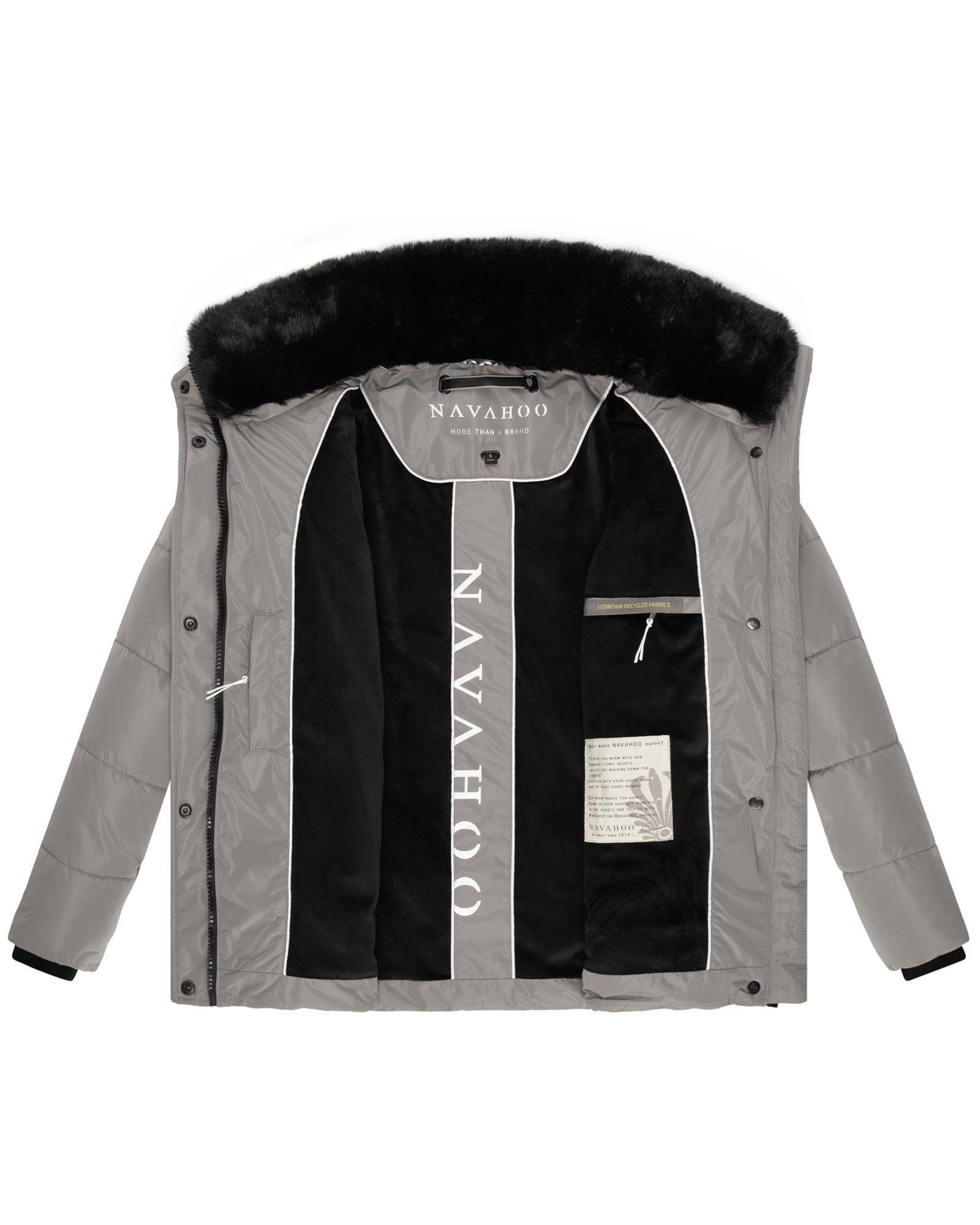 Navahoo Winterjacke »Frostii XIV«, ohne Kapuze, modische Damen Winter Steppjacke mit Kunstfellkragen