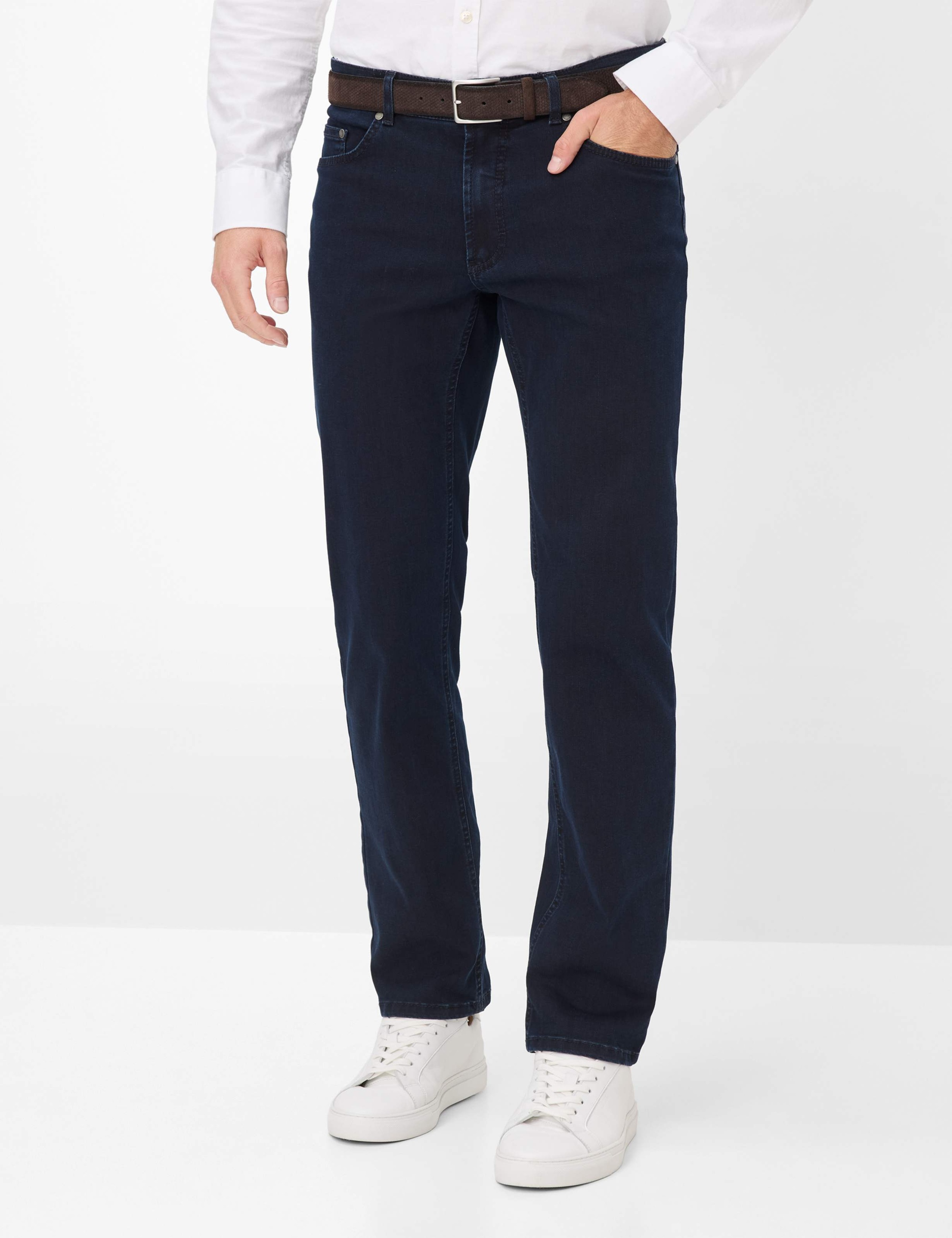 5-Pocket-Jeans EUREX BY BRAX "Style CARLOS", Herren, Gr. 38, Länge 36, blau (dunkelblau), Denim/Jeans, 80% Baumwolle, 18% Polyester, 2% Elasthan, regular fit, Jeans 5-Pocket-Jeans