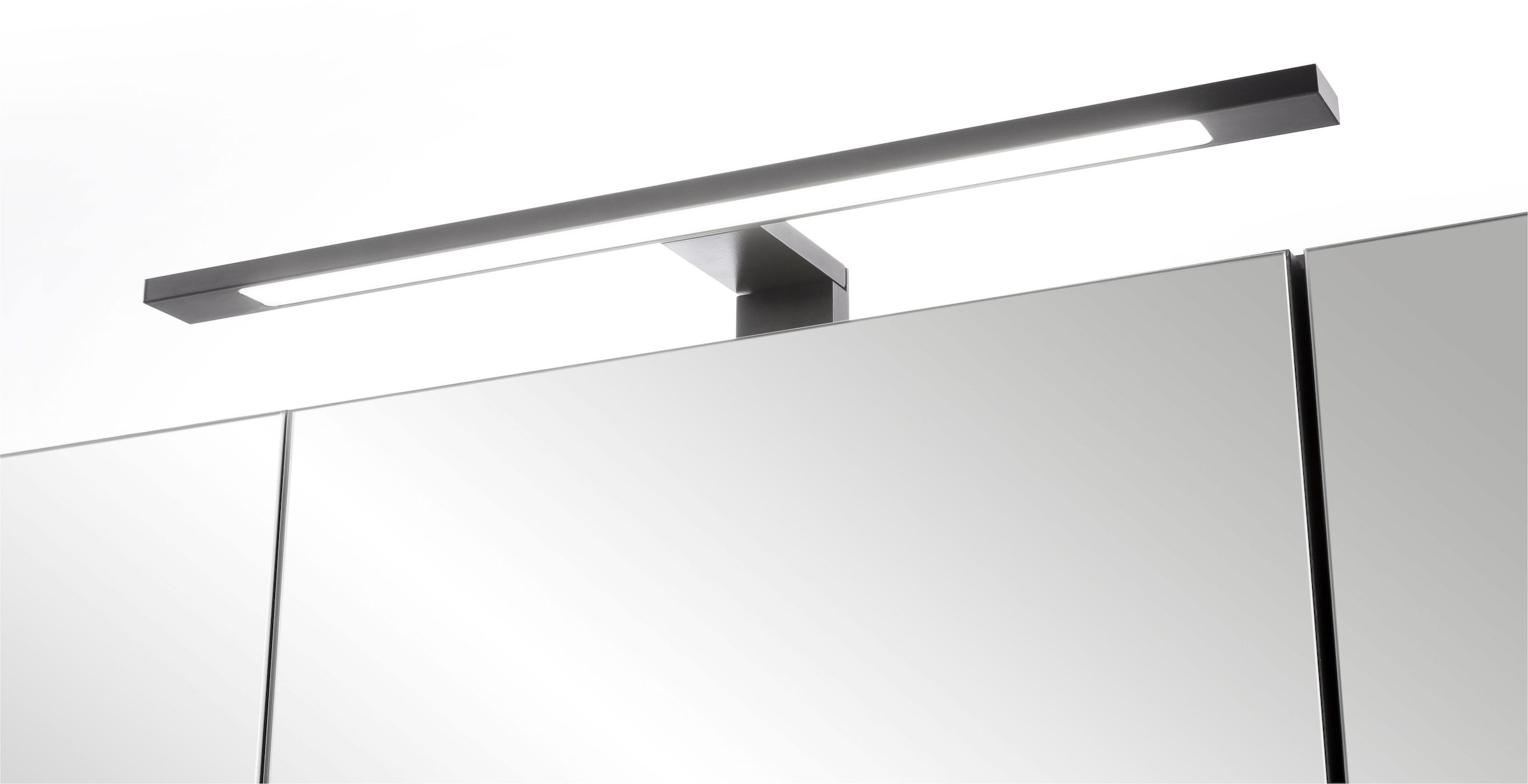 welltime Spiegelschrank »SALVADA, 3D-Spiegelschrank 100 cm, gedämpfte Scharniere, LED-Lampe« Kaschmir, Front und Korpus aus hochwertigen MDF, Anti-Finger-Print