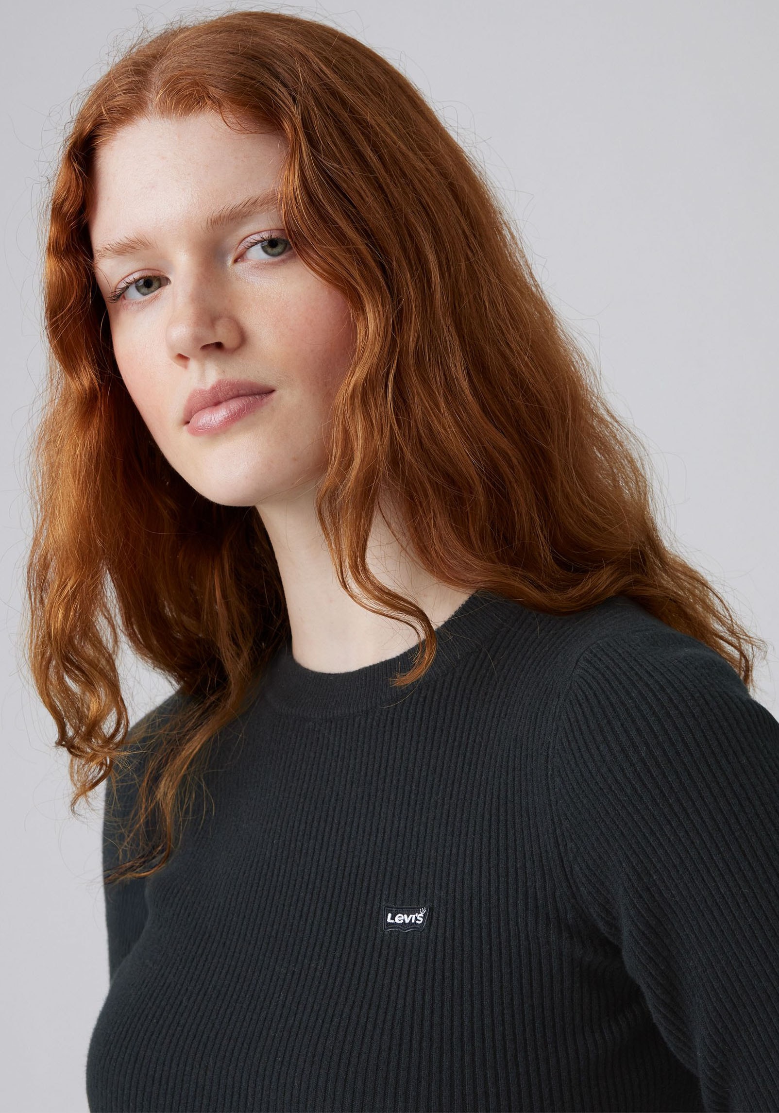 Levi's® Rundhalspullover »RIB CREW SWEATER«, Geripptes Strickmuster
