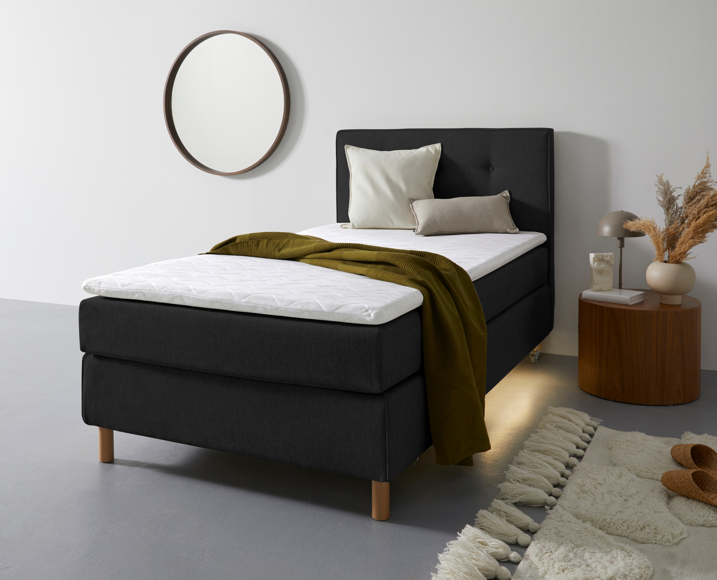 Home affaire Boxspringbett »Heimatblick 100x200cm beliebig erweiterbar zu Doppel- und Familienbett«, Einzelbett, Hotelbett erhältlich in H2,H3 & H4