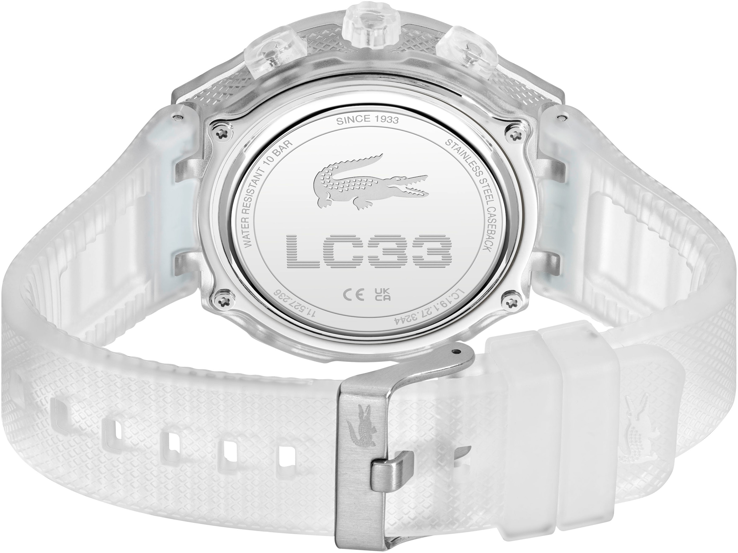 Lacoste Quarzuhr »LC33«, Armbanduhr, Herrenuhr, Silikonarmband, analog, digital, Wochentag