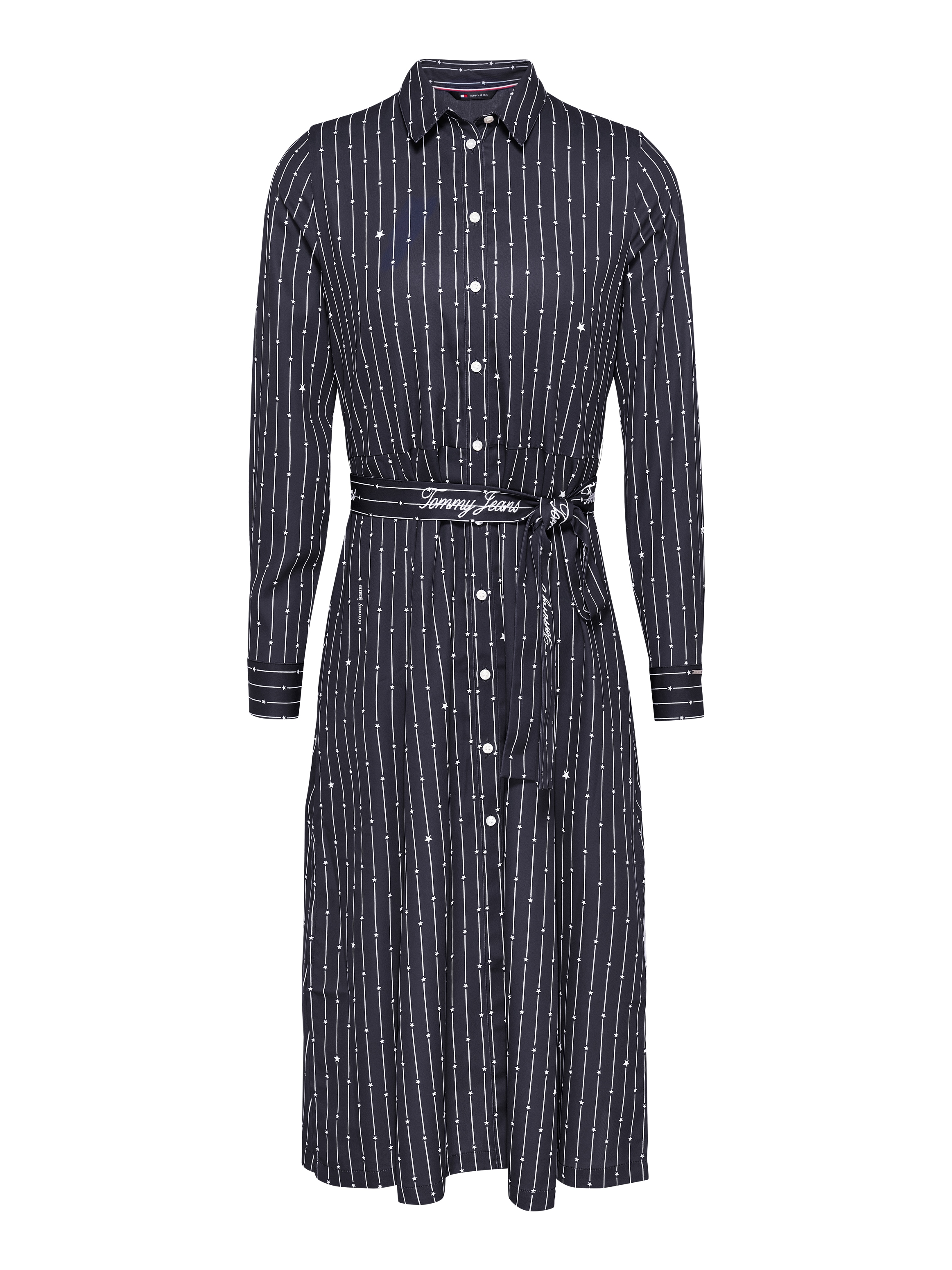 Tommy Jeans Strickkleid »TJW STRDST BELTED MIDI DRESS EXT«, mit Gürtel, Streifen-Muster