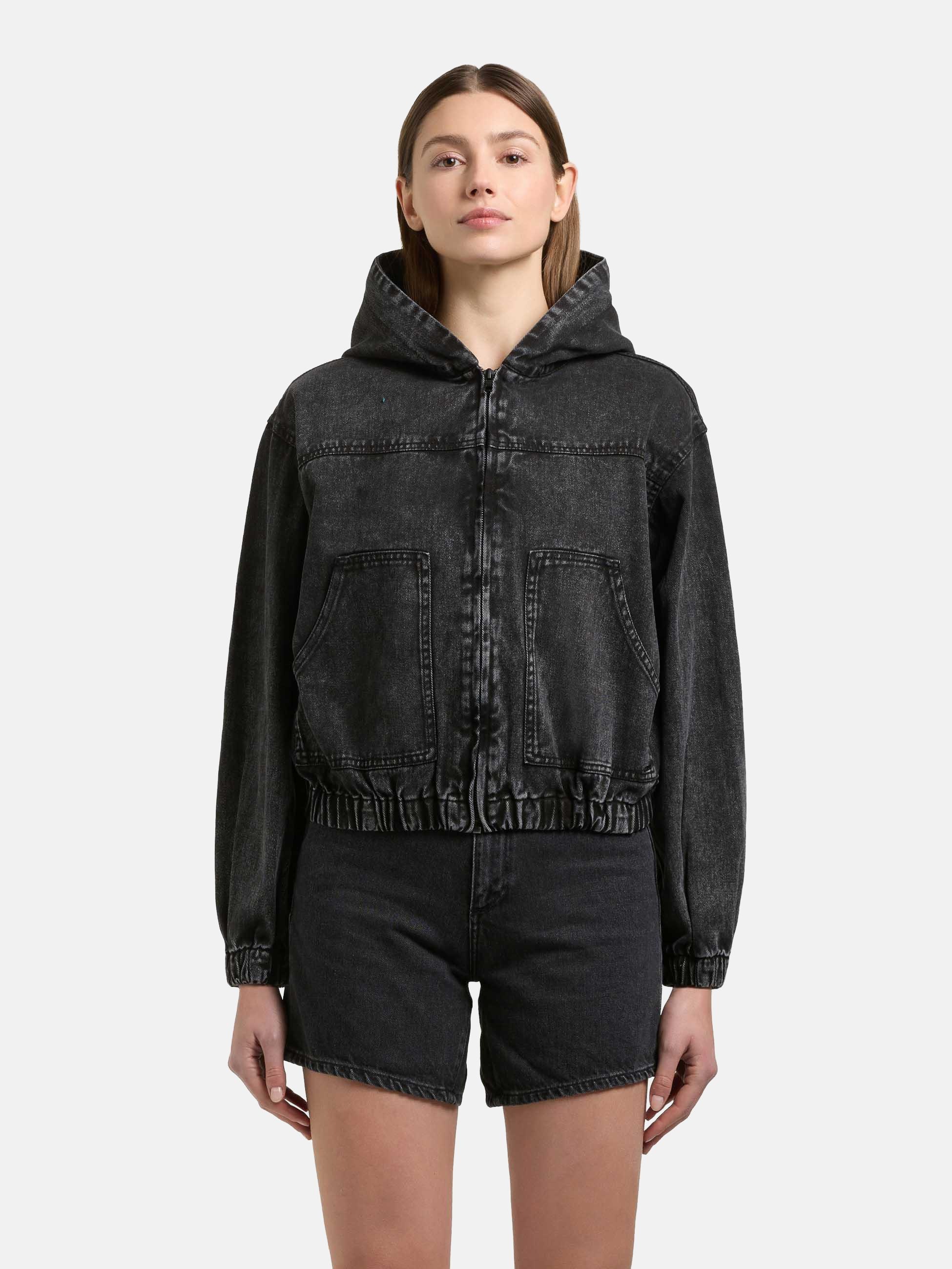 khujo Jeansjacke "Gretel" mit Kapuze Modische Jacke in Jeans-Optik