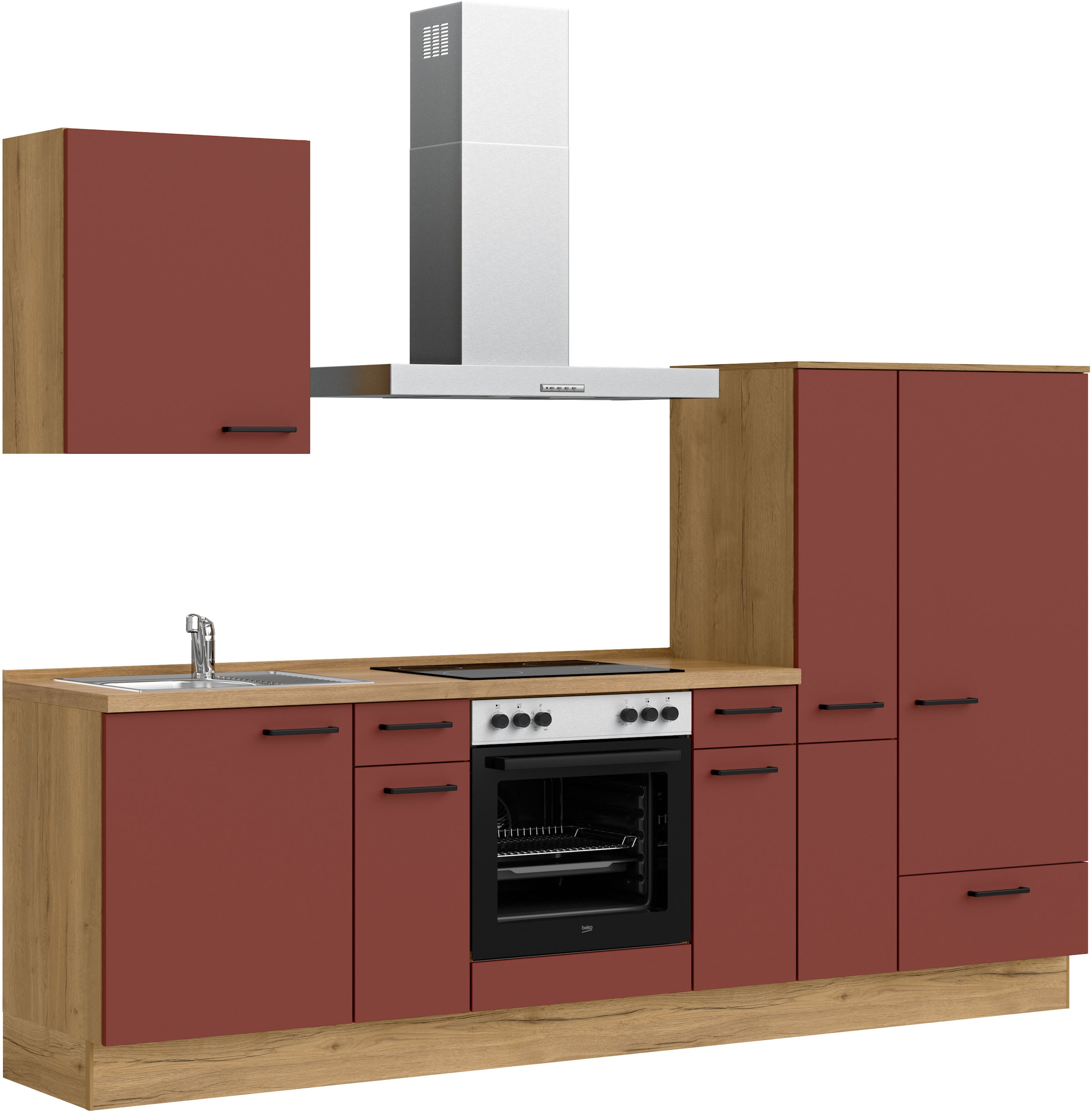 nobilia® Küchenzeile »"Easytouch I"« vormontiert, Ausrichtung wählbar, Breite 270 cm, wahlw. mit E-Geräten