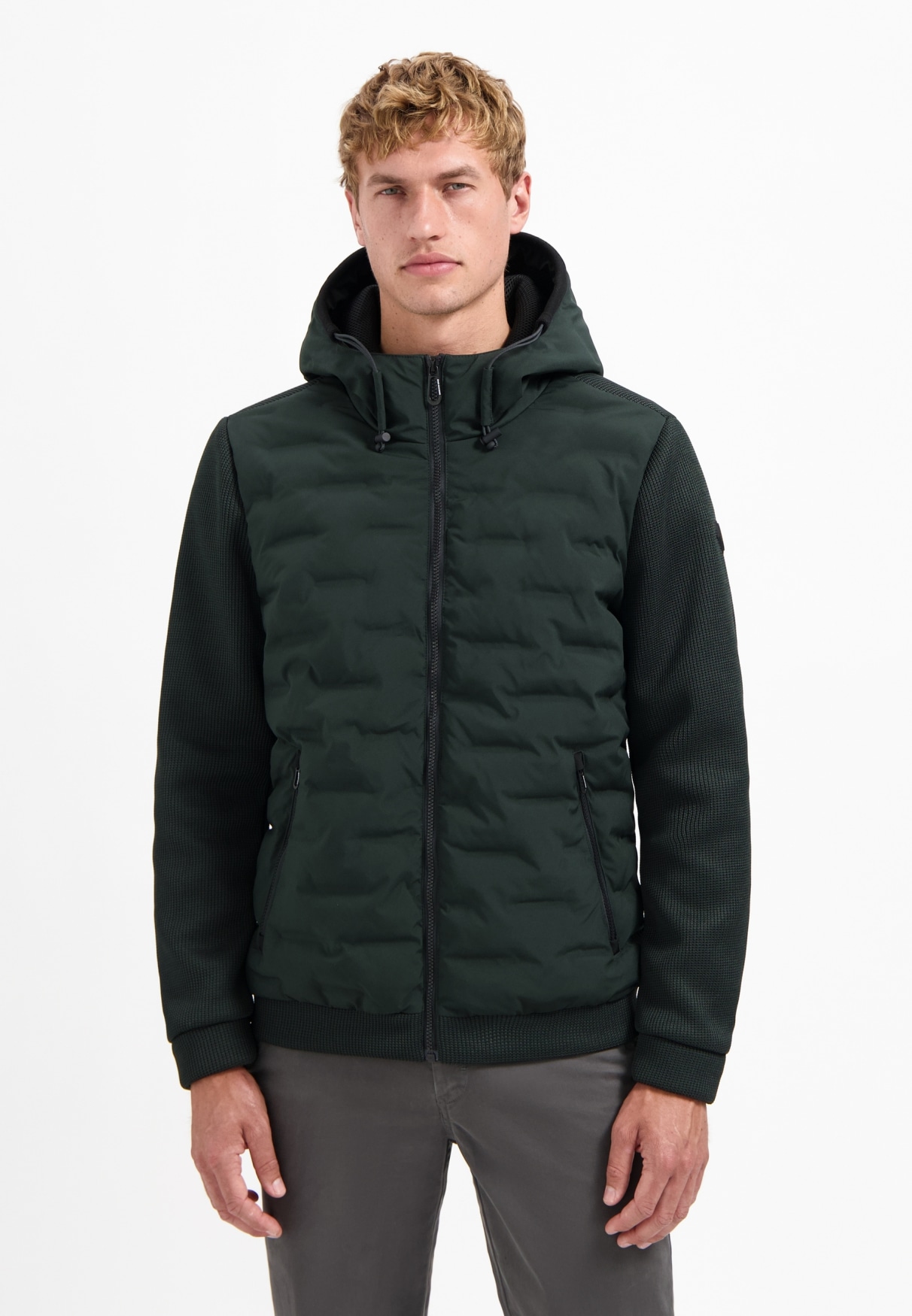 NO EXCESS Steppjacke "No Excess Jacke mit Strickärmeln" günstig online kaufen