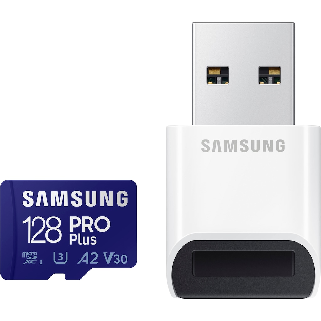 Samsung Speicherkarte »PRO Plus microSDXC Full HD & 4K UHD inkl. USB-Kartenleser«, (UHS Class 10 160 MB/s Lesegeschwindigkeit)