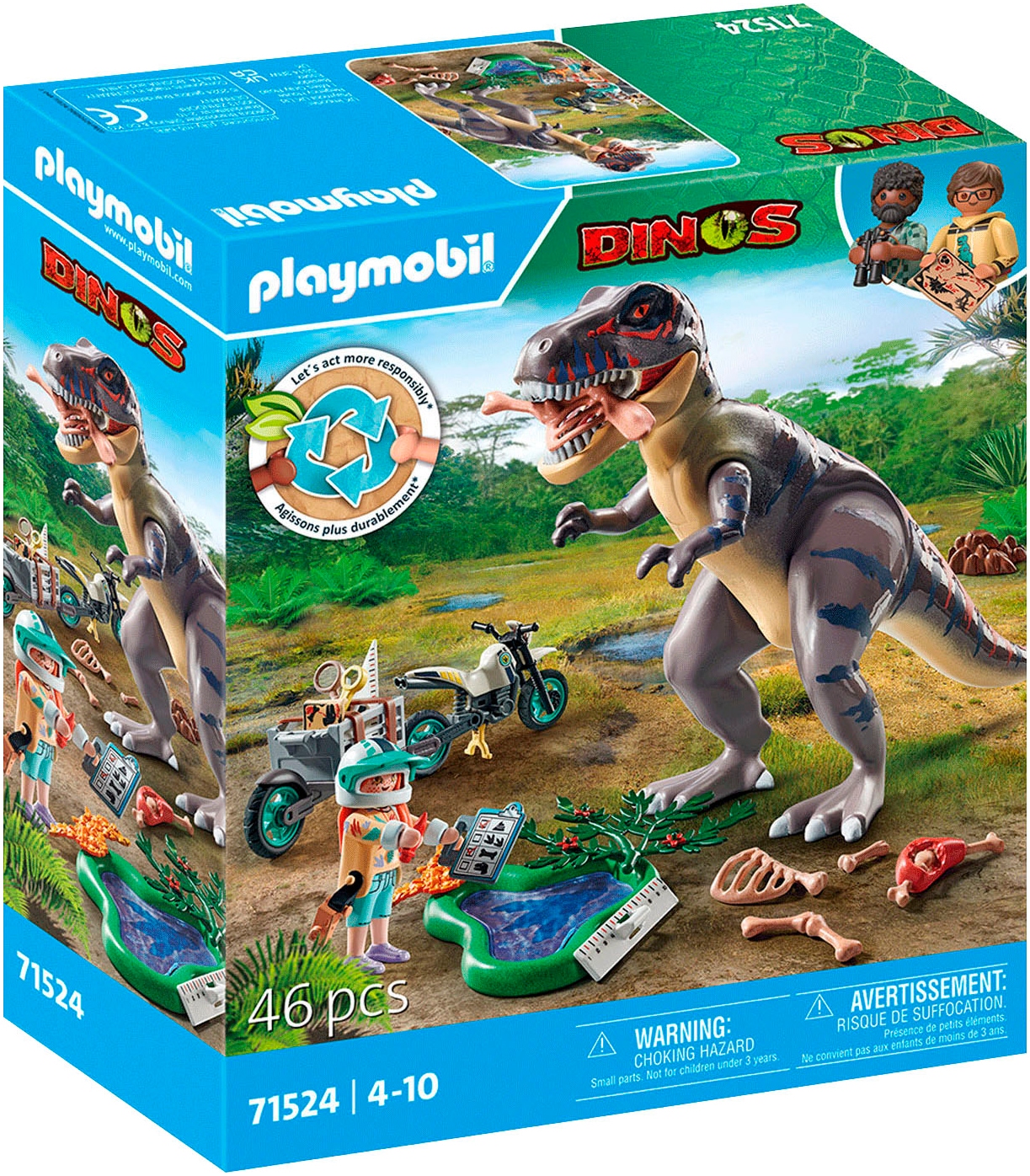 Konstruktions-Spielset »T-Rex-Spurensuche (71524), Dinos«, (46 St.), Made in Europe