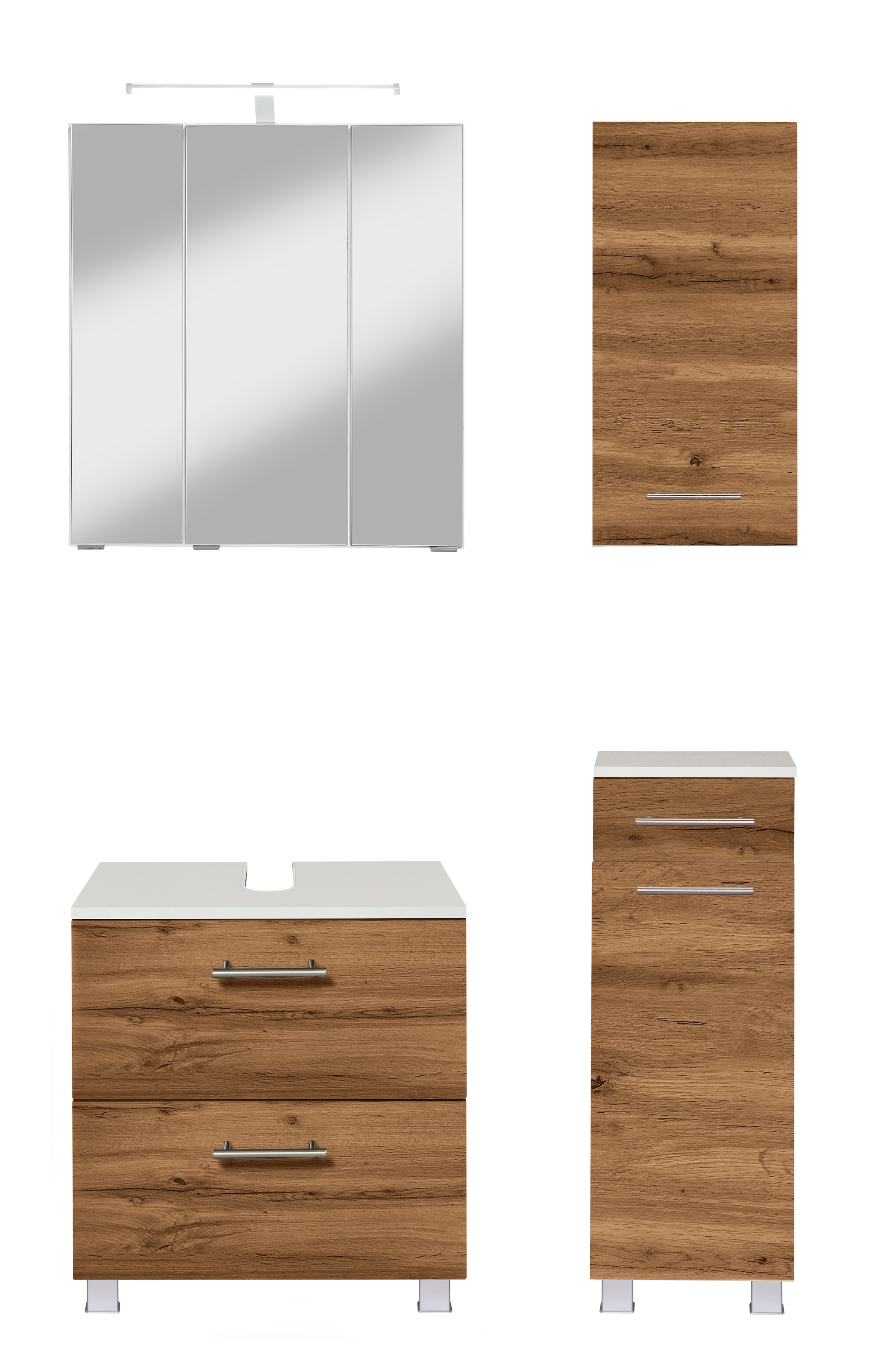 welltime "Trento, Badezimmer-Set, Waschbeckenunterschrank, Hängeschrank" 4 günstig online kaufen