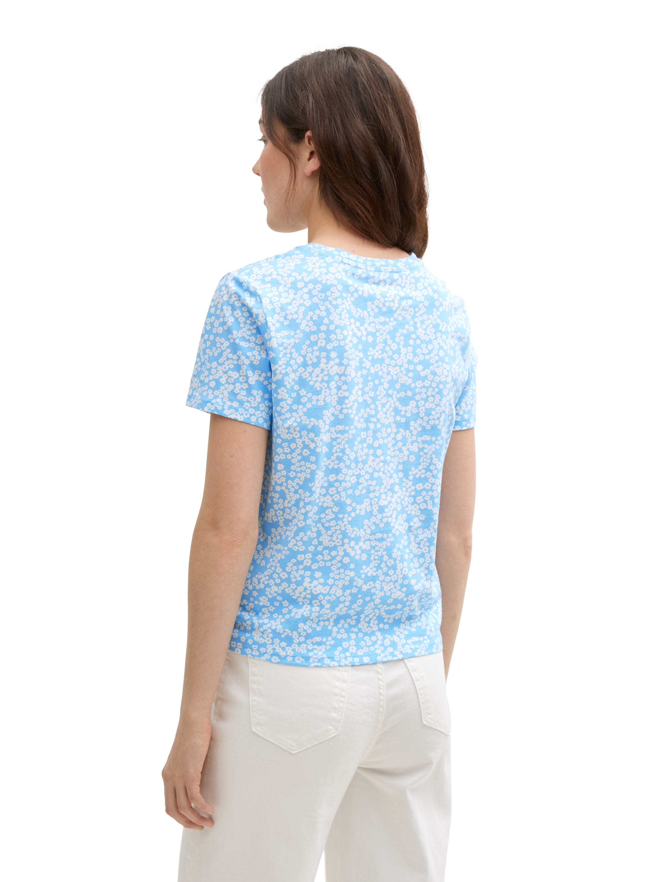 TOM TAILOR Denim T-Shirt, mit Minimalprint und seitlichem Knoten