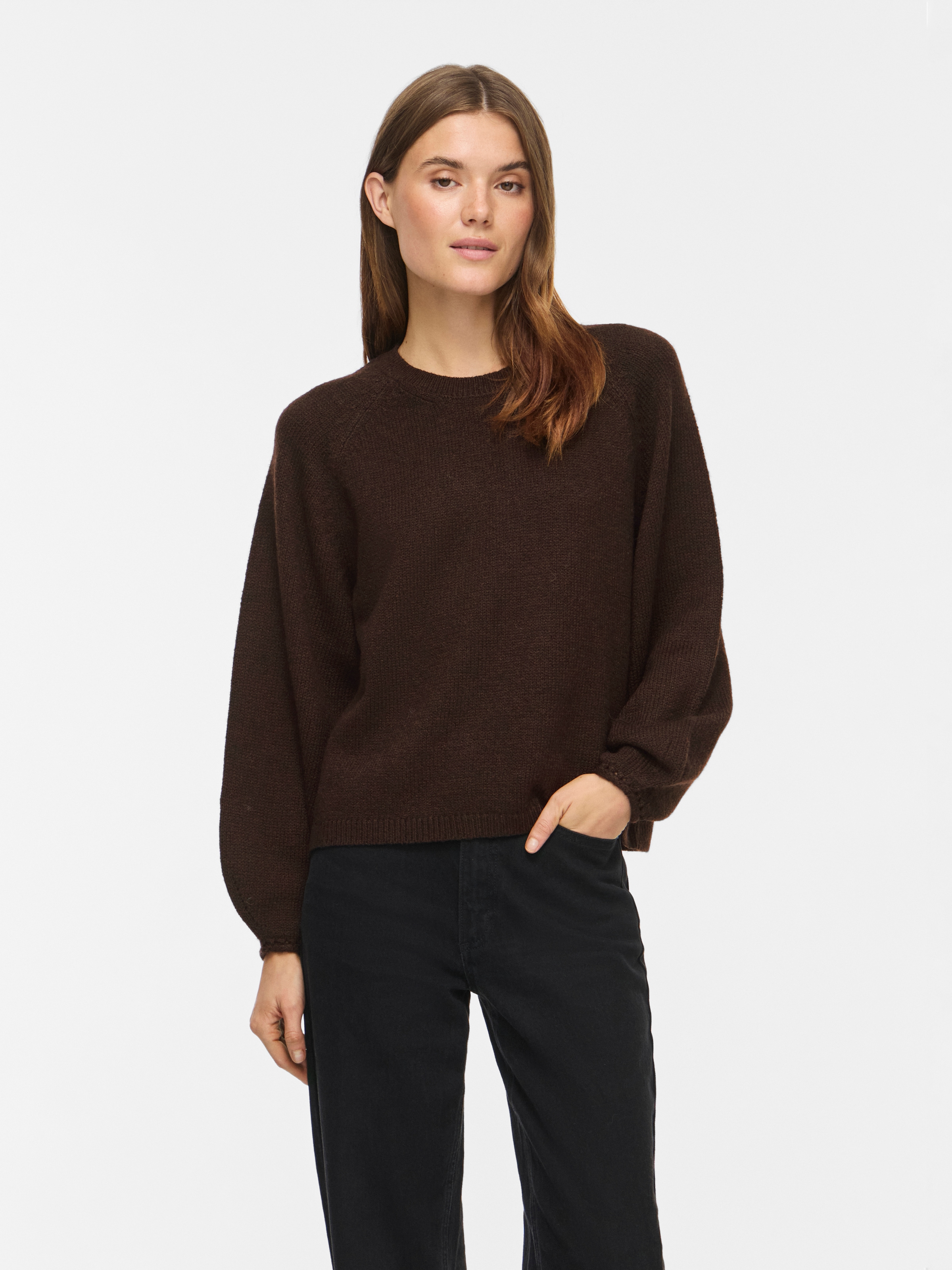 Vila Strickpullover »VISAPNA O-NECK L/S KNIT TOP/PB/1« mit Rundhalsausschnitt, aus Strick, Regular Fit