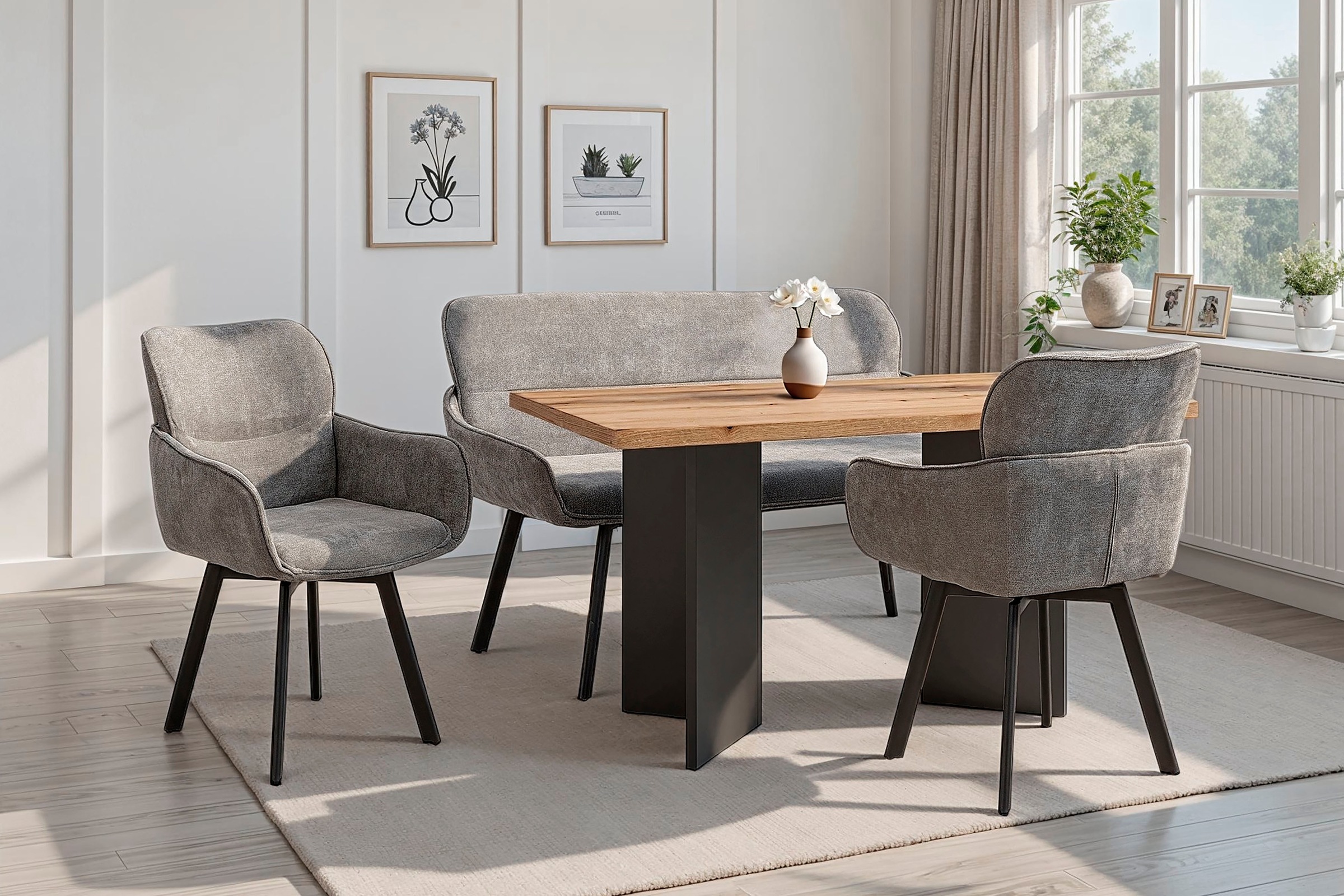 byLIVING Esszimmerstuhl "Rico" (Set) 2 Stk. Webstoff 360 Grad drehbar in ve günstig online kaufen