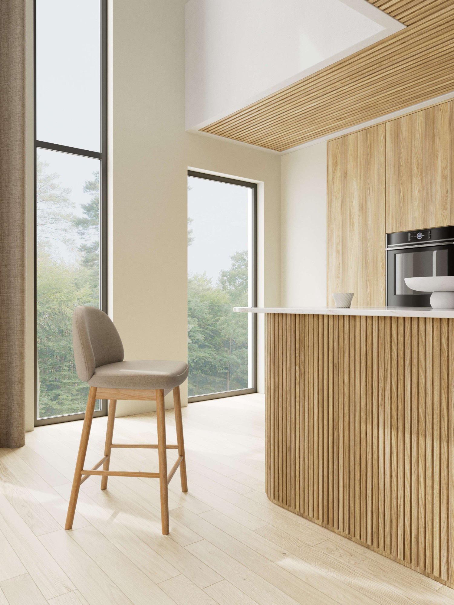 ACTONA GROUP Barhocker »Sophia« Set, 2 Stk. tlg. Barhocker, Eiche matt lack., Fußstütze