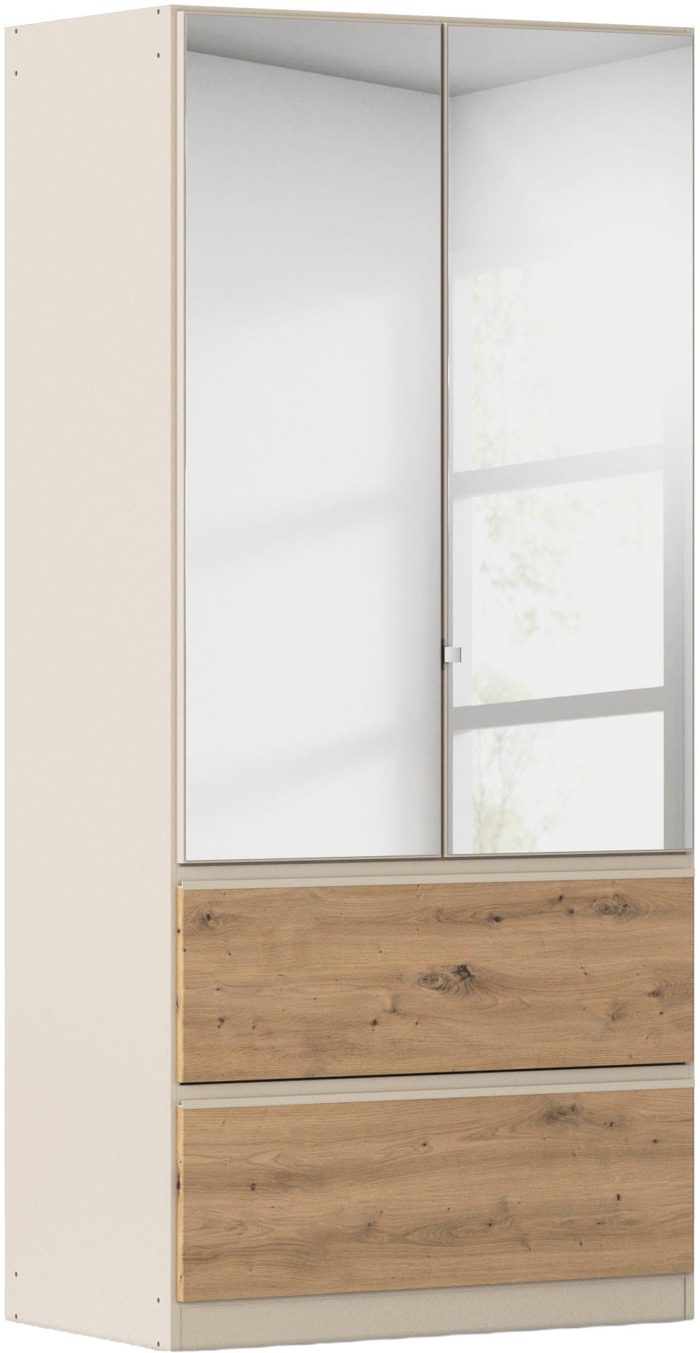 rauch Drehtürenschrank "Kleiderschrank Schrank Garderobe COSTA in den Breiten 91/136/181 cm" in 3 Ausstattungen BASIC/CLASSIC/PREMIUM, mit Spiegel, grifflose Front und Push-to-Open Funktion MADE IN GERMANY
