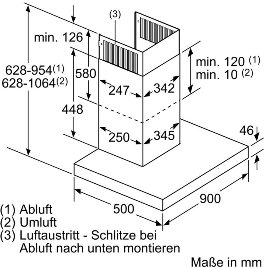 BOSCH Wandhaube »DWB97CM50«, Serie 6