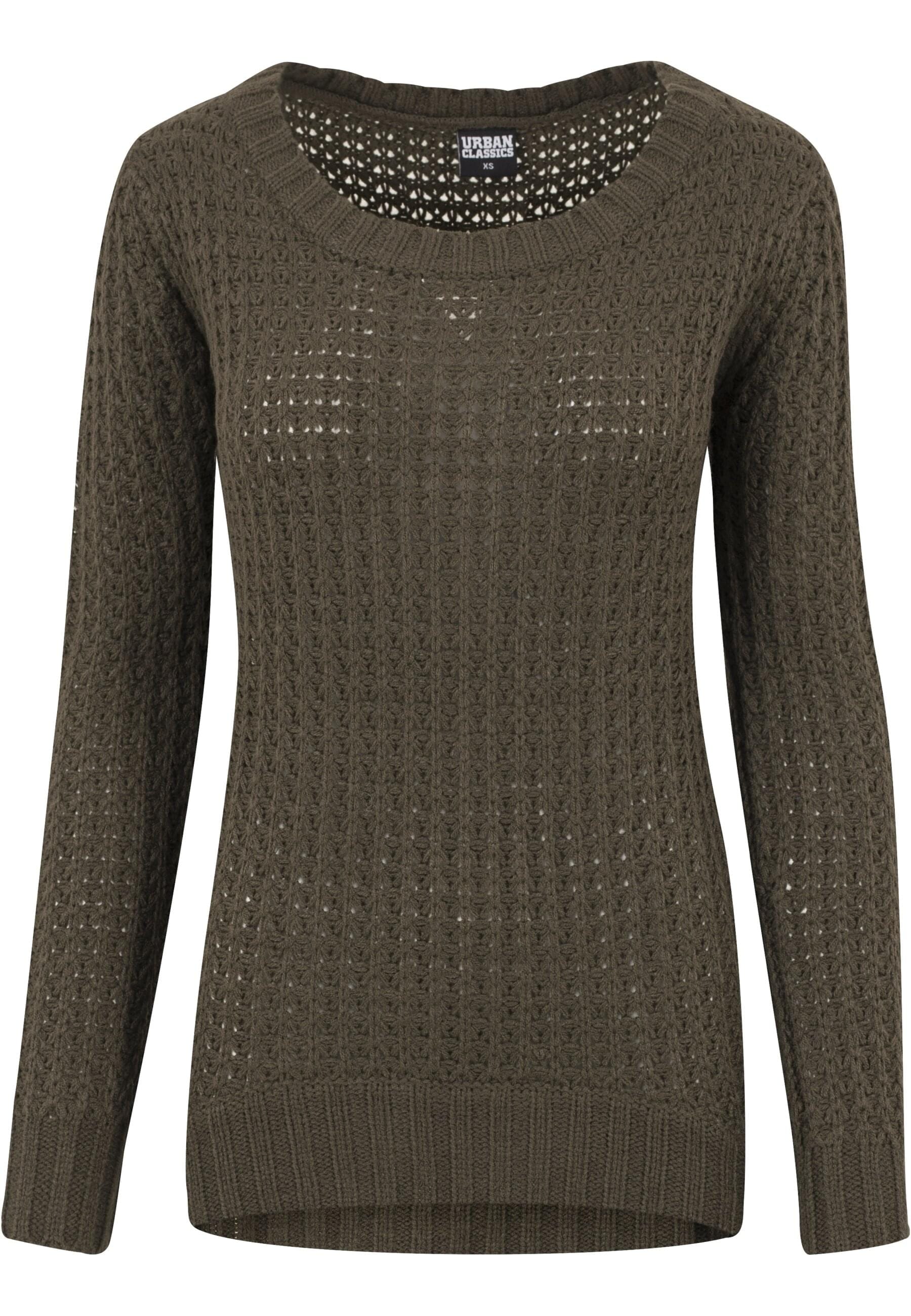 URBAN CLASSICS Rundhalspullover "Urban Classics Damen Ladies Long Wideneck Sweater"