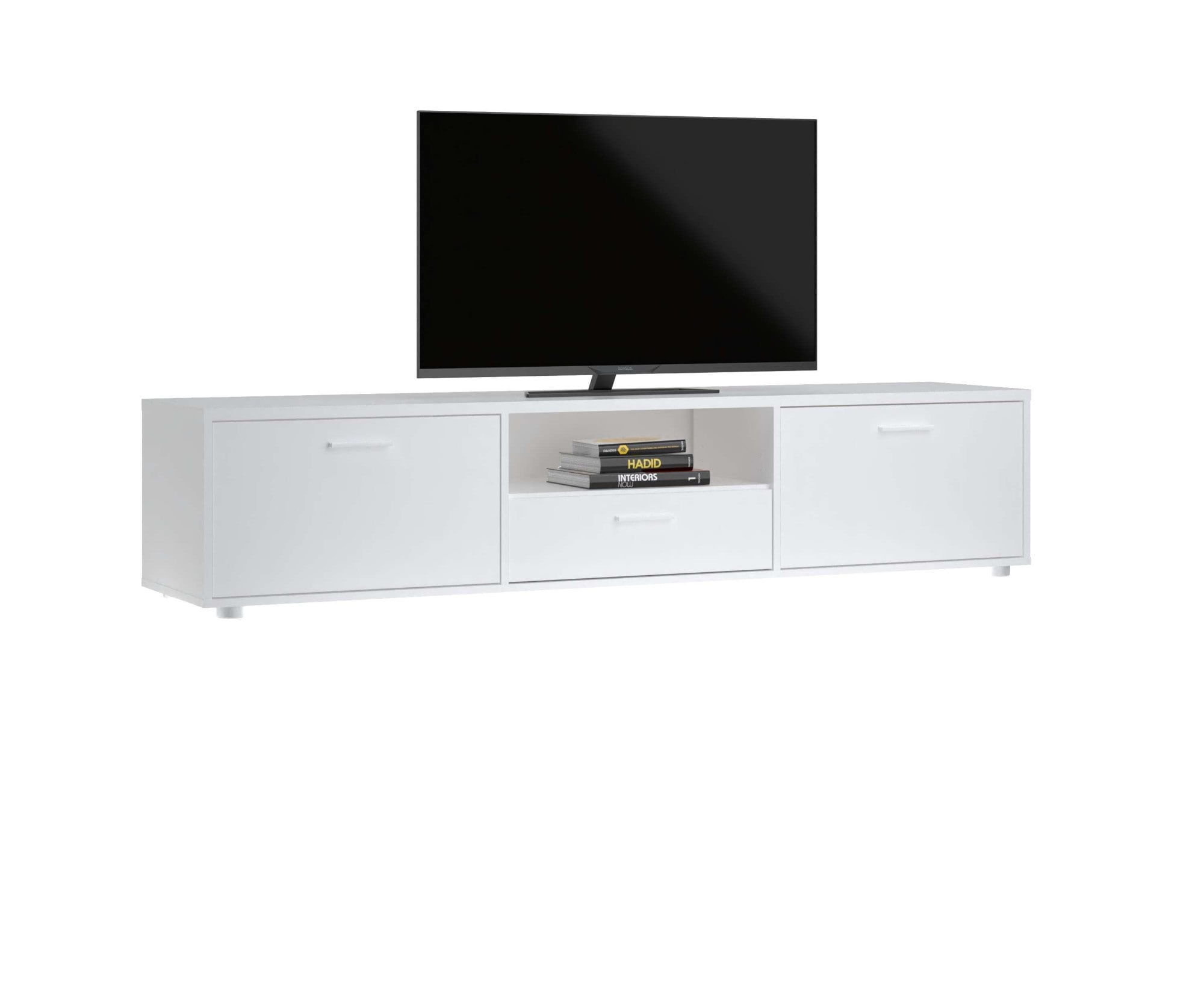 Home affaire TV-Schrank »Media TV-Möbel, TV Schrank, Mediaboard, Lowboard«, 2 Türen, 1 Schublade, 1 offenes Fach, Kabelmanagement, B. 147/177 cm