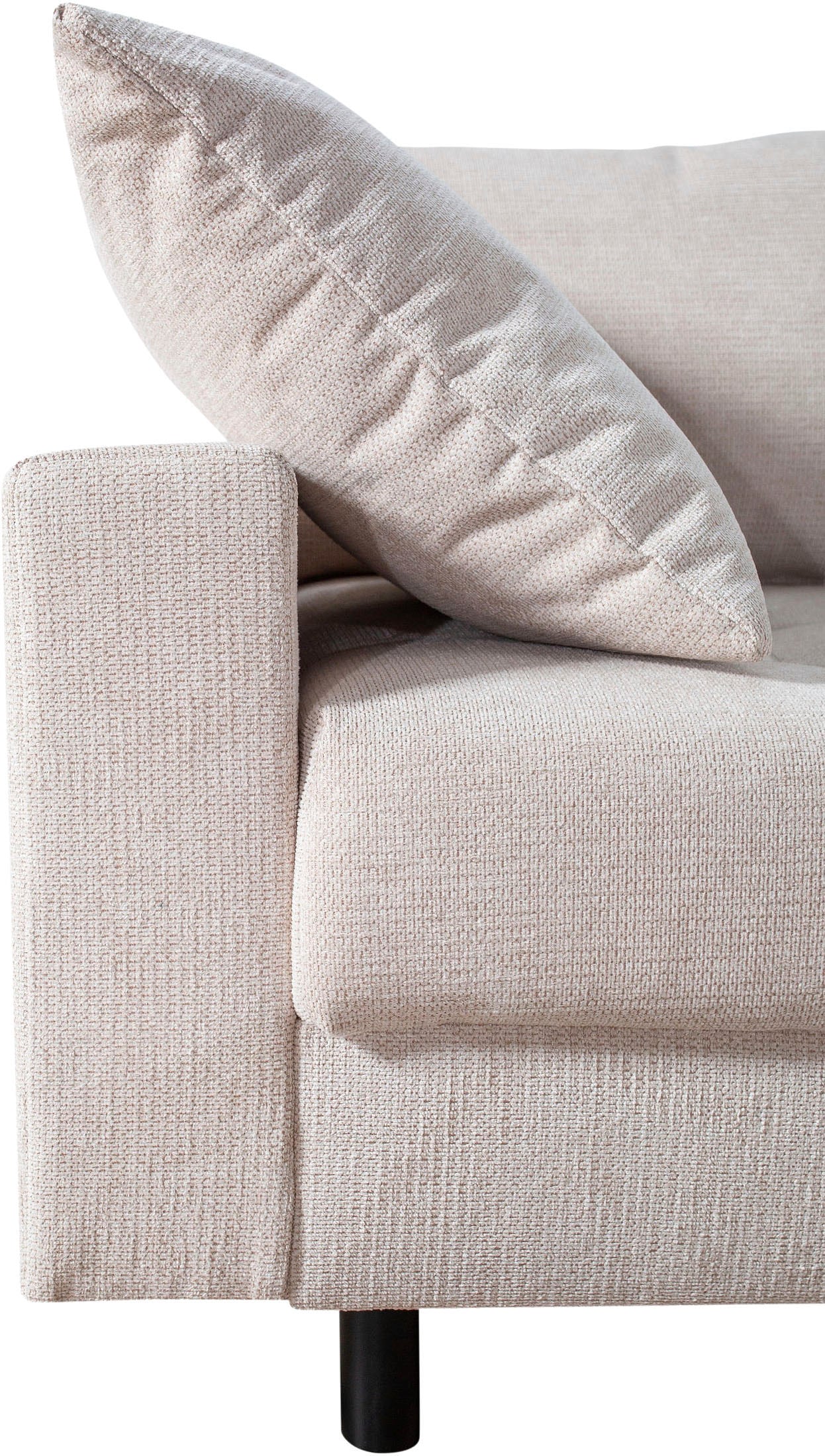 Home affaire Ecksofa »Toni L-Form, B: 215 cm«, mit Hocker & 2 Zierkissen, Federkern