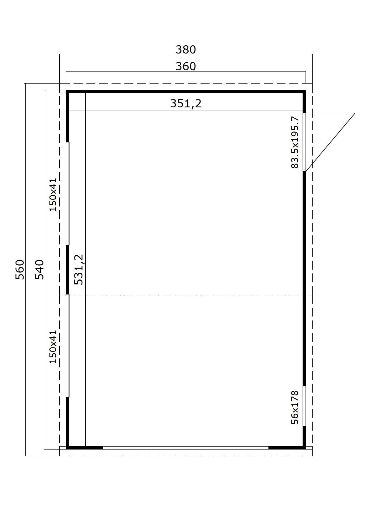 Nordic Holz Garage »BAHAMAS 2«, BxT: 380x560 cm, 197 cm Einfahrthöhe, mit Holztor