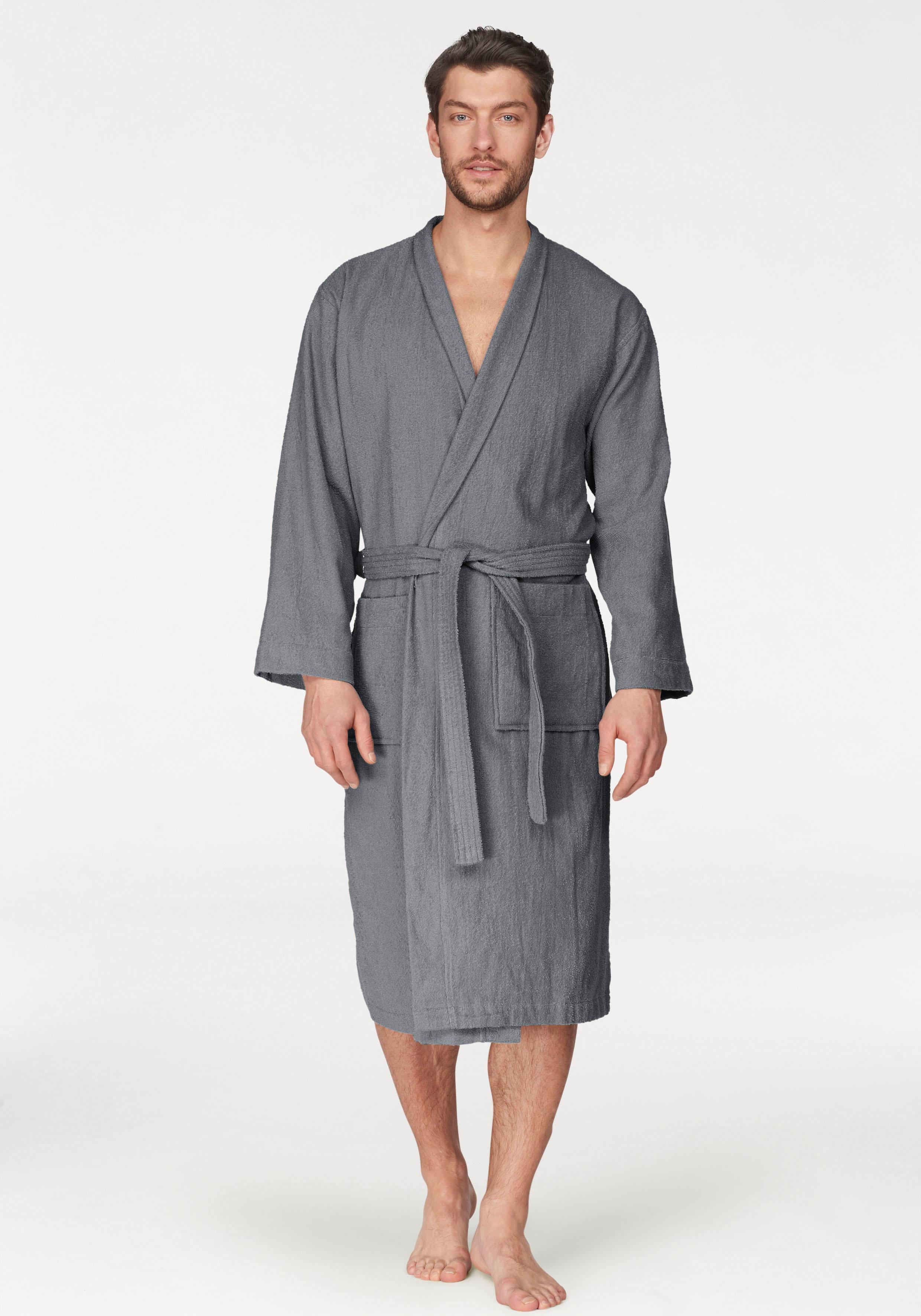 OTTO home Unisex-Bademantel "Travel, ideal für Sauna & Spa, Hotelbademantel, Morgenmantel" 1 Stk. für Damen & Herren, leichte Qualität, langer Bademantel, S-3XL