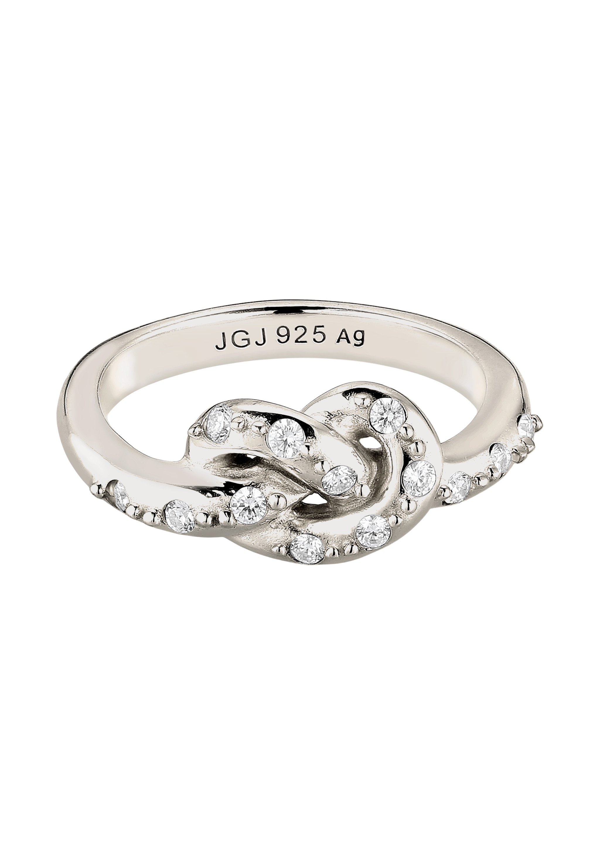 Elli Silberring »Ring Knoten mit Kristallen von Swarovski(R)925 Sterling Silber«