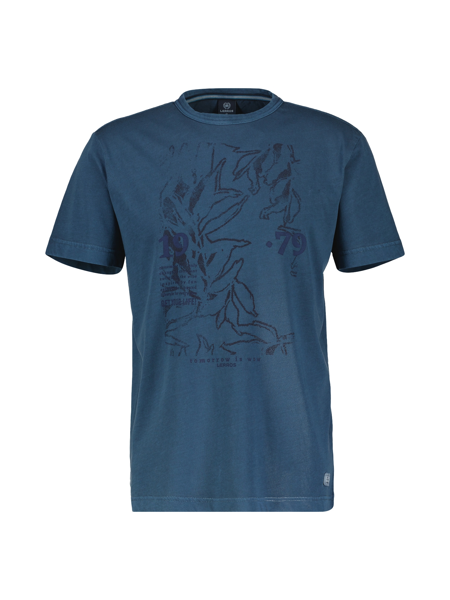 LERROS T-Shirt "Herren-T-Shirt mit Brust-Print"