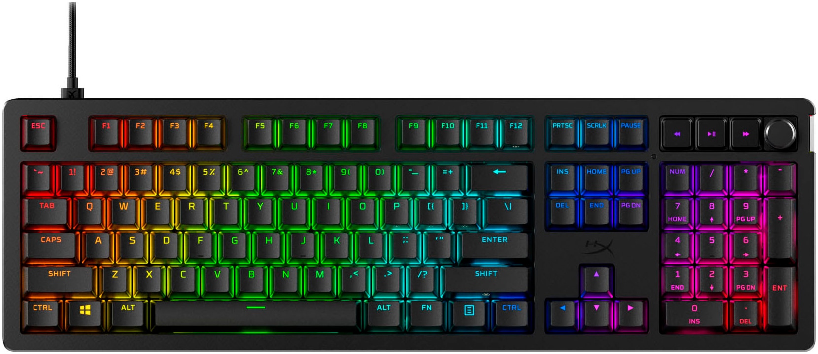 HyperX Gaming-Tastatur »Alloy Rise«, (Ziffernblock-Fn-Tasten-Profil-Speicher-Gaming-Modus-verstellbare Füße)