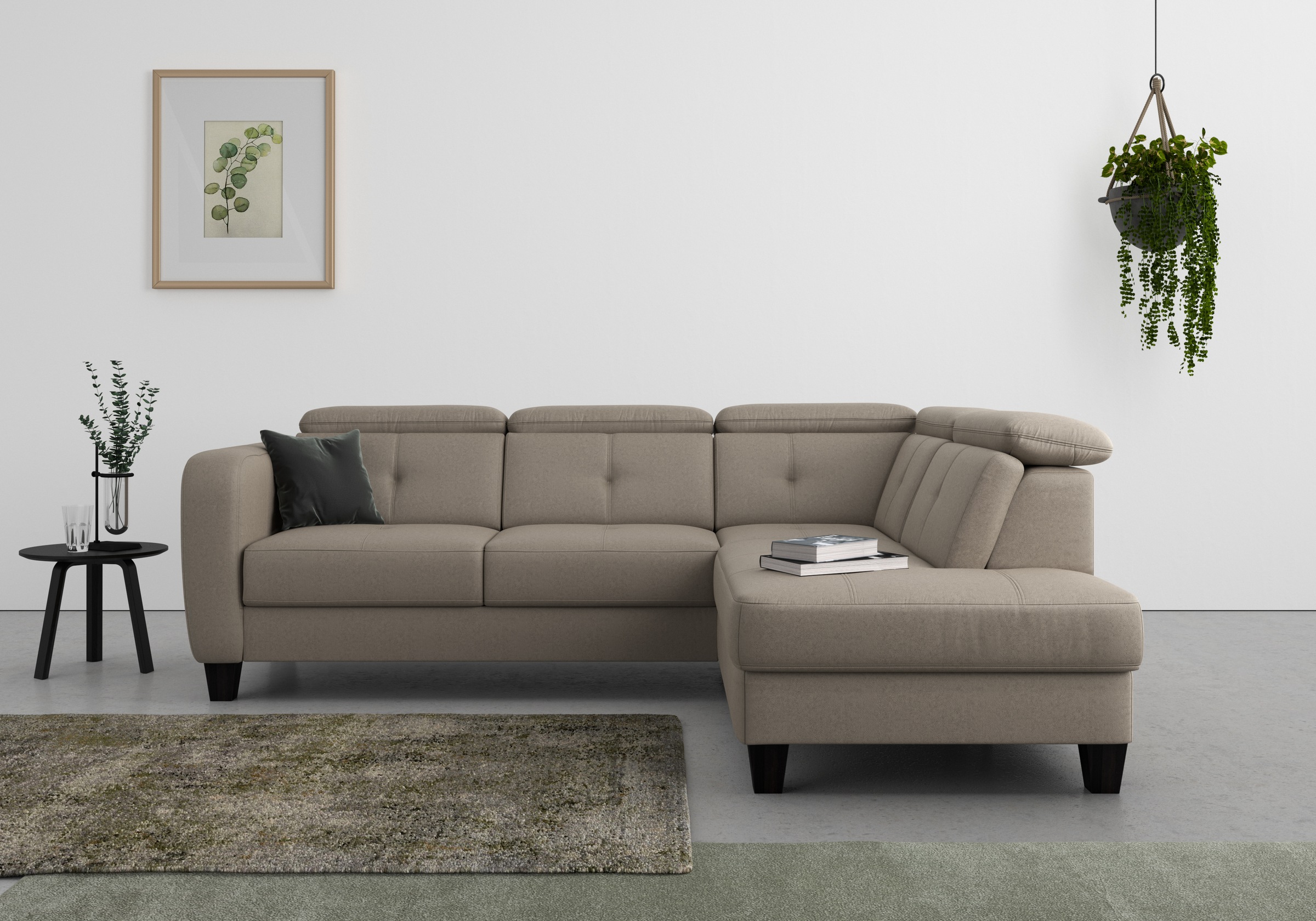 sit&more Ecksofa "Belluci L-Form" inklusive Federkern, wahlweise mit Schlaffunktion und Bettkasten