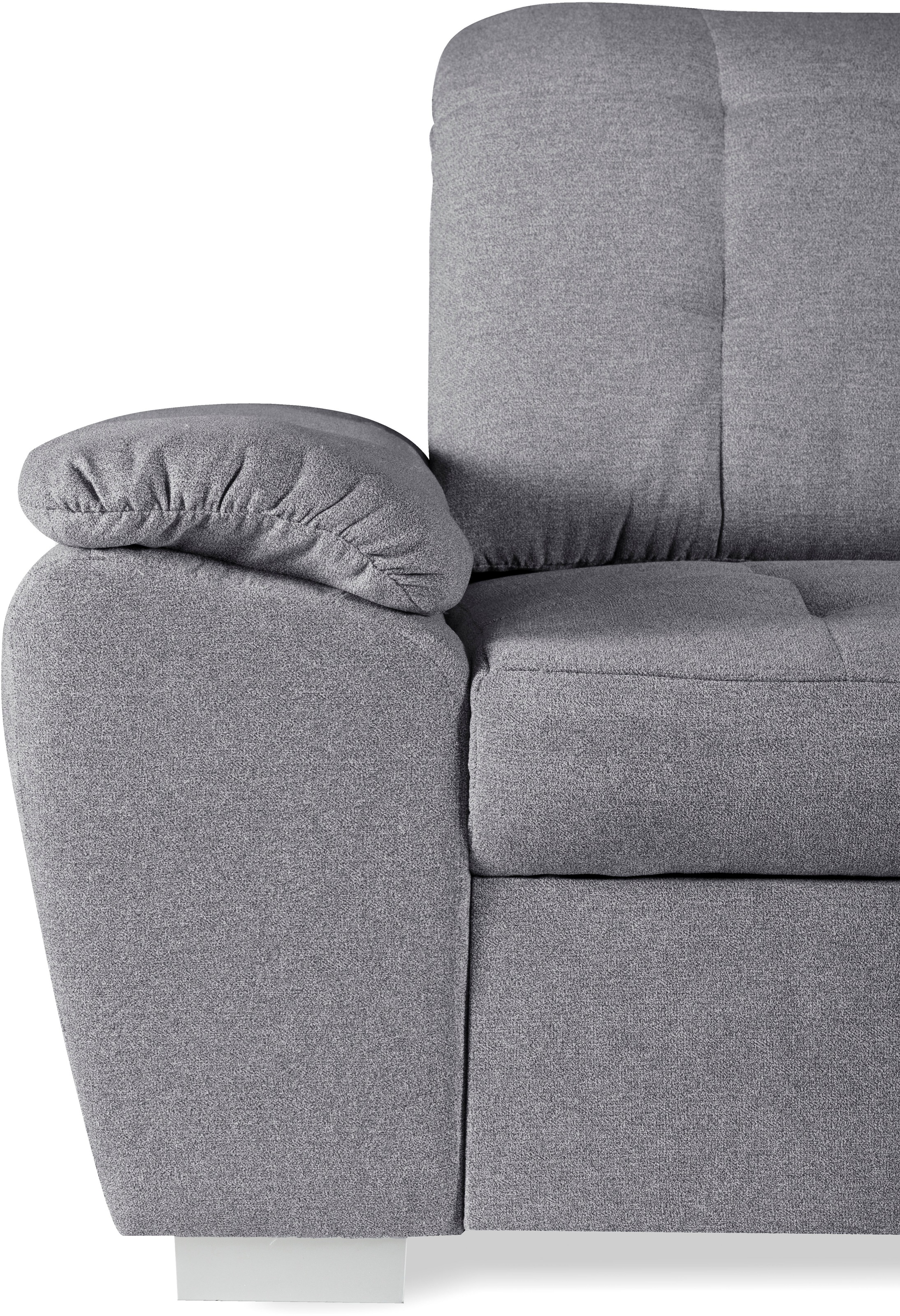 WERK2 Ecksofa »Brindisi, bequem und komfortabel, L-Form«, mit verstellbaren Kopfteilen, Bettfunktion & Bettkasten