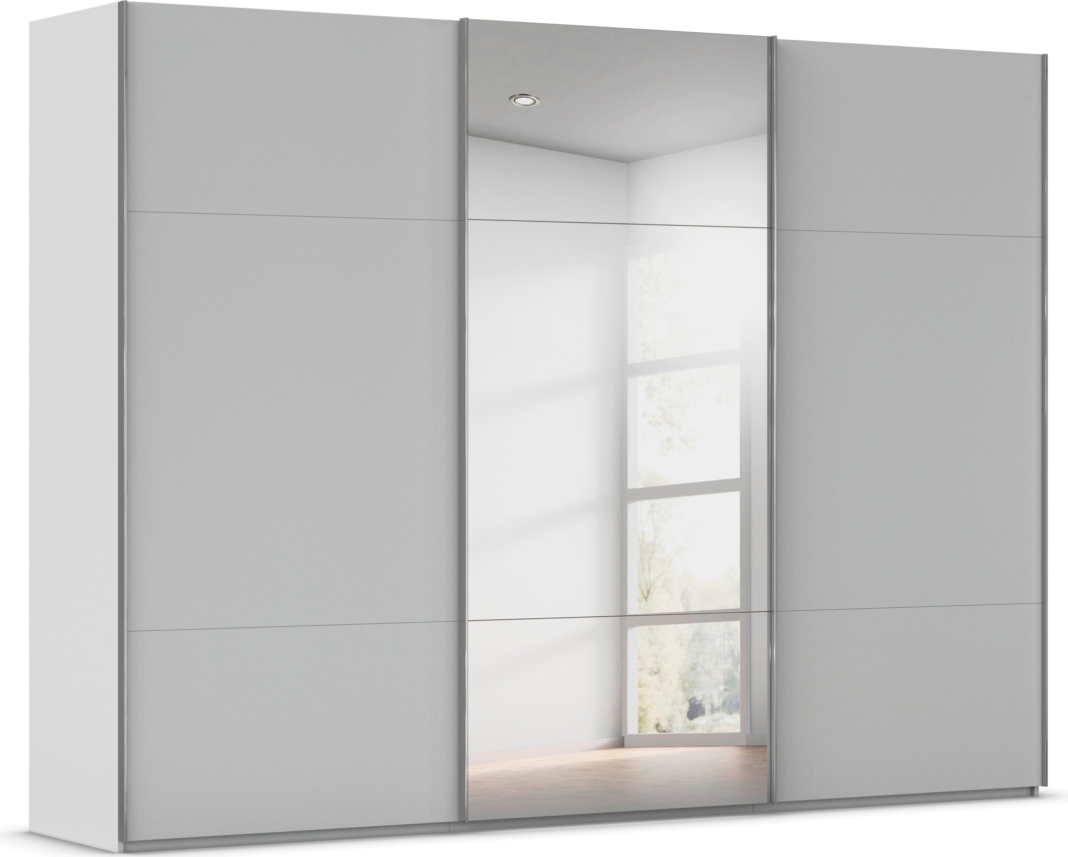rauch Schwebetürenschrank "Kleiderschrank Schrank Garderobe Schlafzimmerschrank CONTIDO" 3 verschiedene Ausstattungen BASIC/CLASSIC/PREMIUM (inkl. SOFT-CLOSE), aus hochwertigem Material in 6 Breiten 2 Griff-Farben MADE IN GERMANY