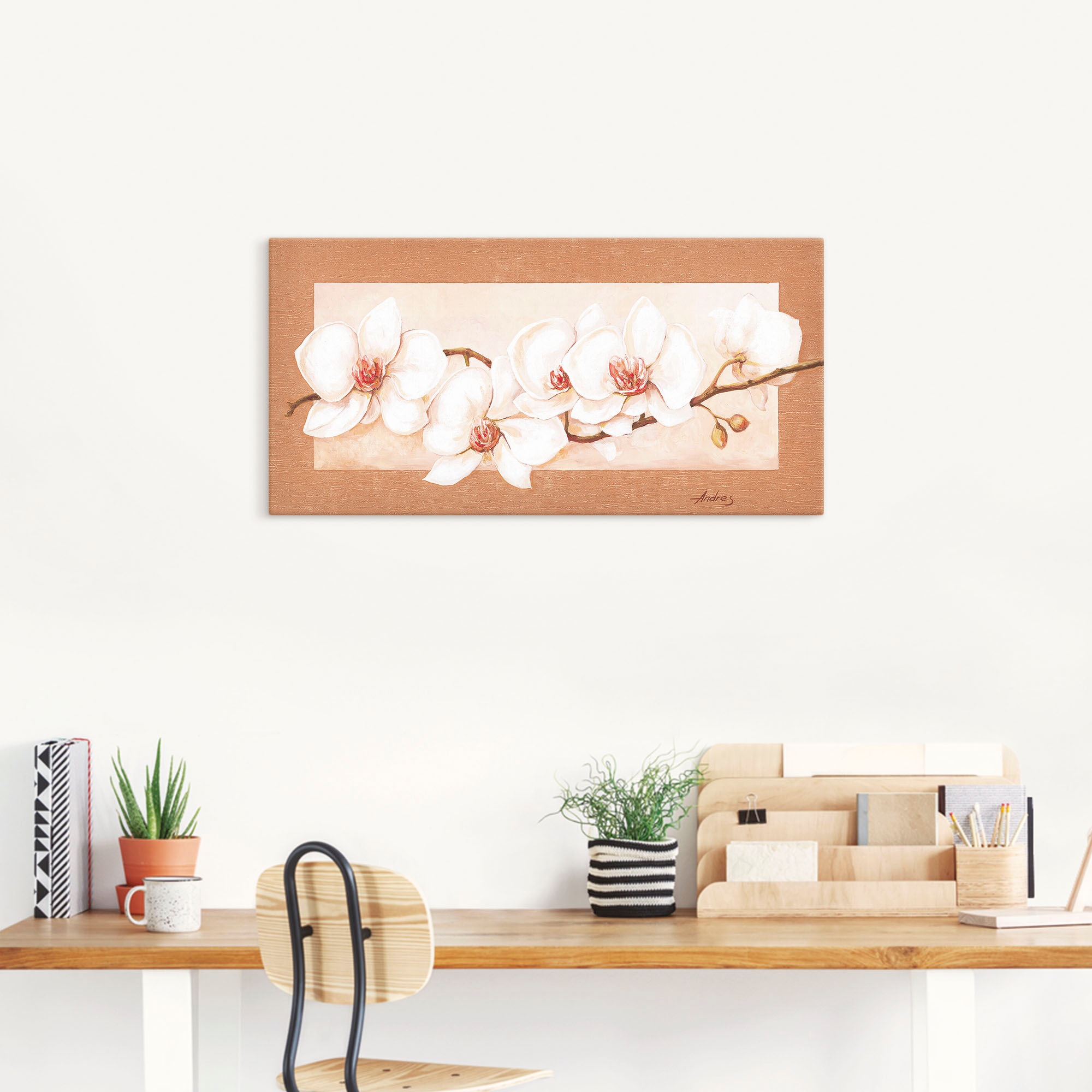Artland Wandbild "Orchideenzweig" Blumenbilder 1 Stk. tlg. als Alubild, Lei günstig online kaufen