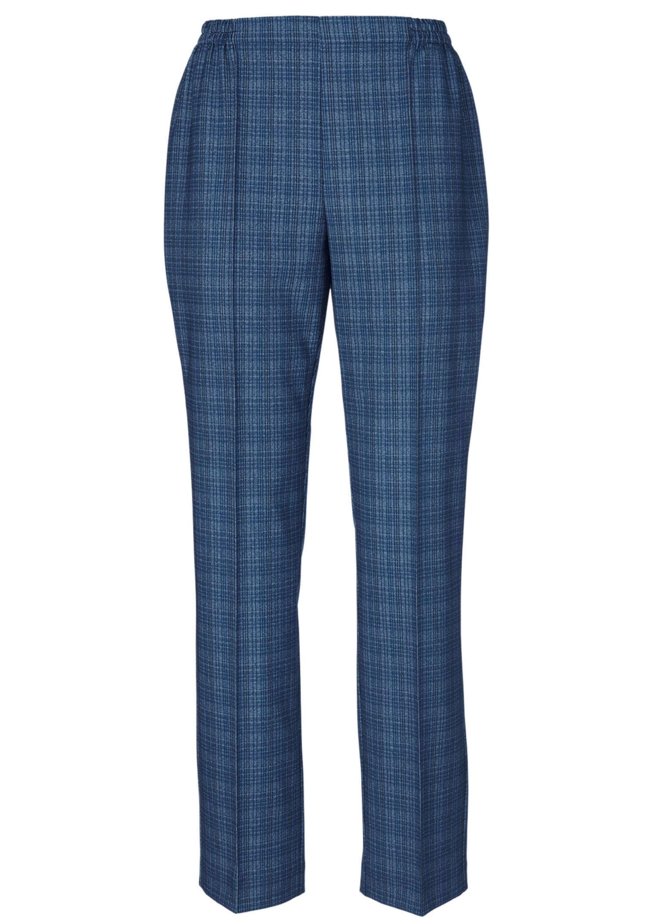 Schlupfhose GOLDNER "Kurzgröße Re-fresh Karoschlupfhose", Damen, Gr. 25, K-Gr, blau, Obermaterial: 100% Polyester COOLMAX PES(Coolmax)., Hosen Schlupfhose