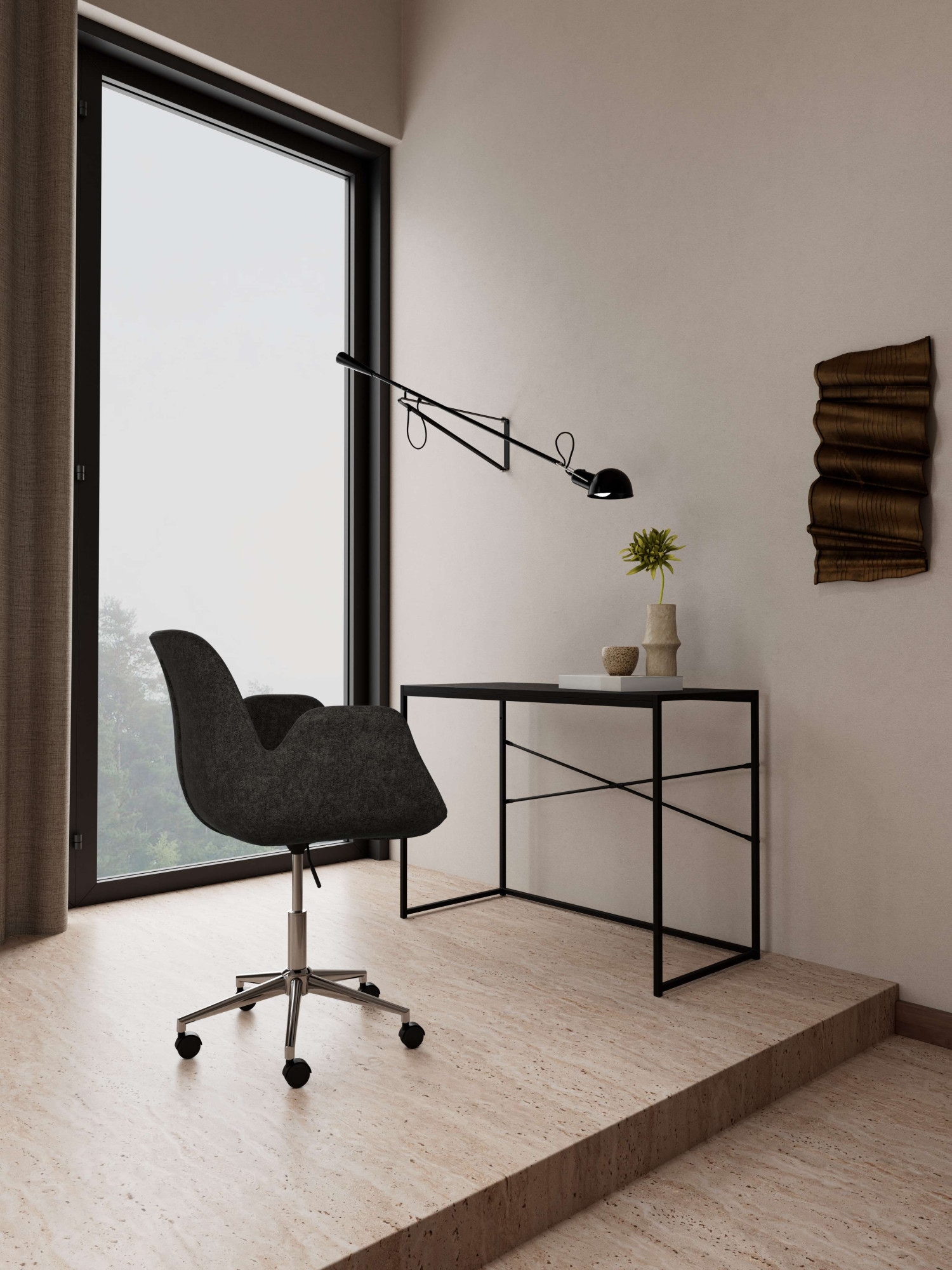 ACTONA GROUP Schreibtischstuhl »Beth, Stuhl, Polsterstuhl« () Stuhl,dunkelgrau,Drehfunktion
