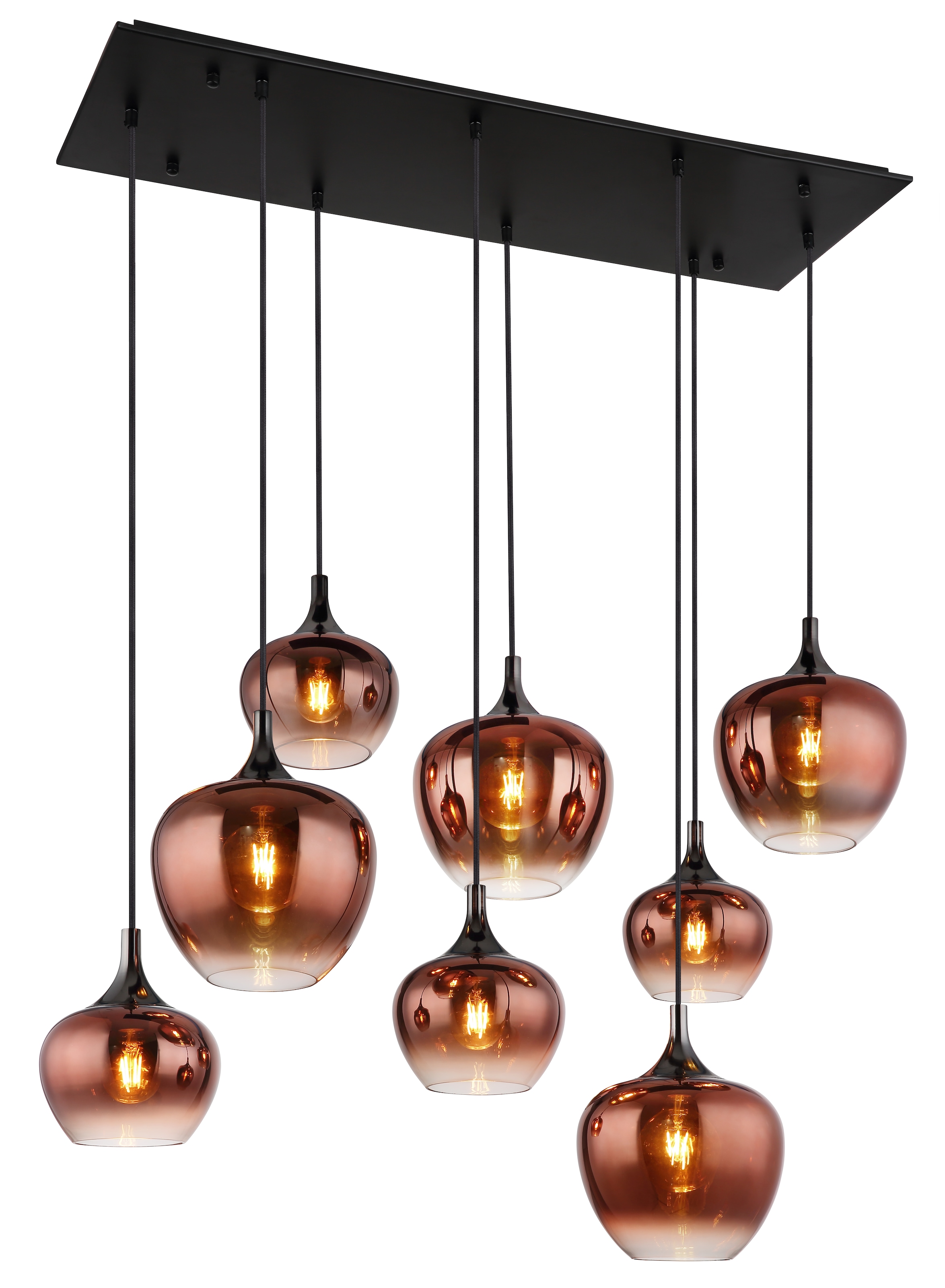 GLOBO LIGHTING Hängeleuchte »MAXY« E27 1 Stk. Hängelampe schwarz Glas kupferfarben verschiedene Glasgrößen