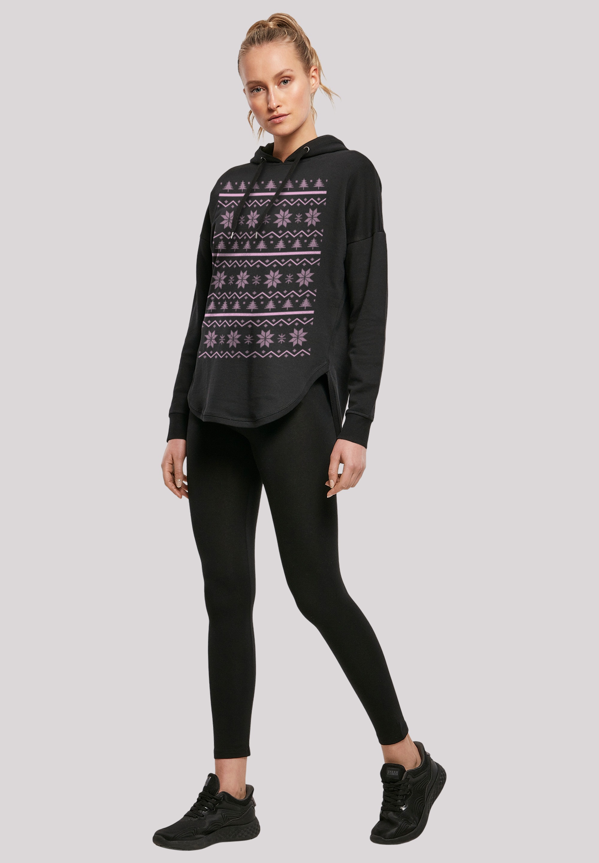F4NT4STIC Kapuzenpullover »Scandinavian Rosa Muster Weihnachten«, Print