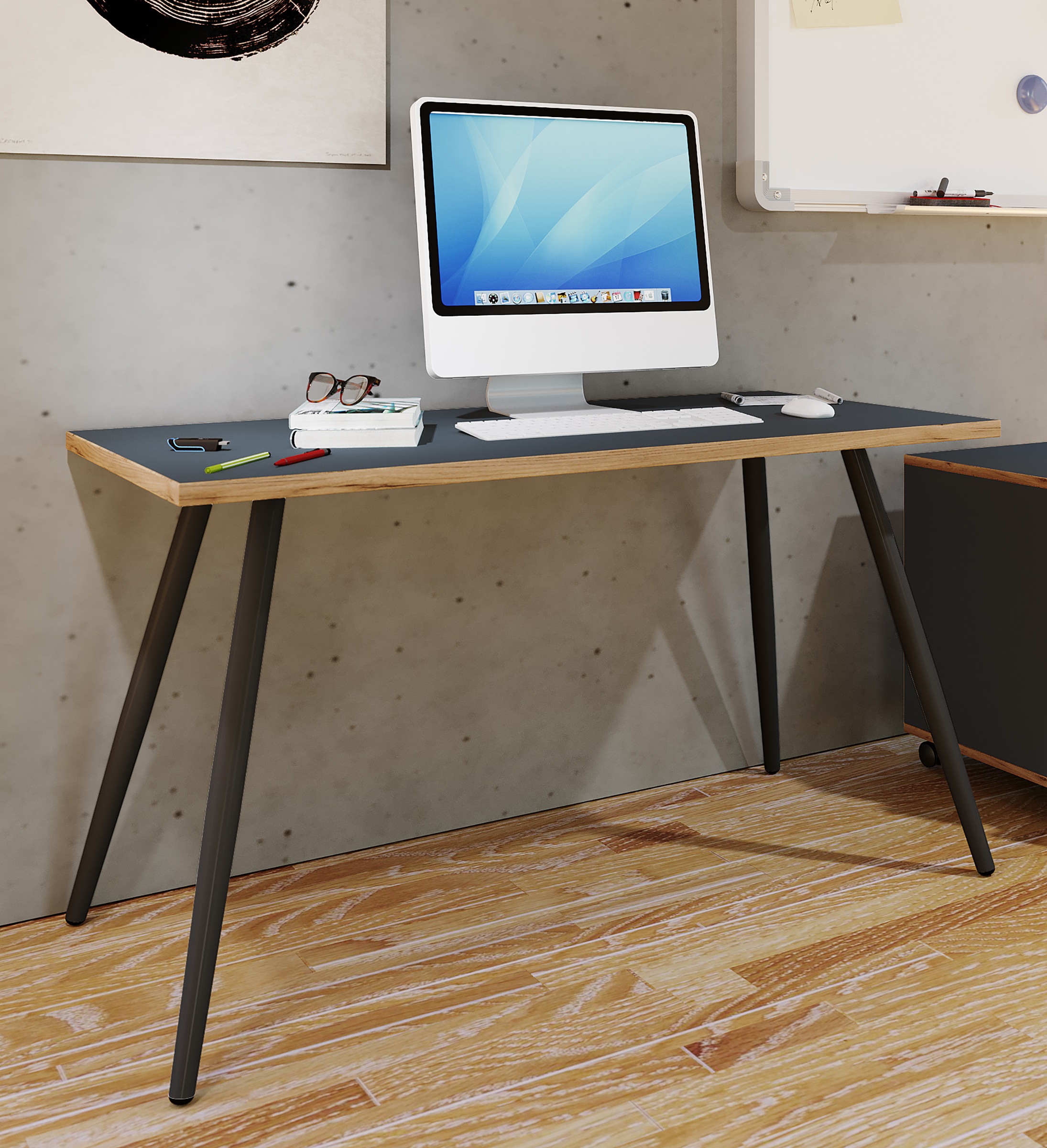 VCM Schreibtisch »VCM Schreibtisch Computertisch Bürotisch Skandanivischer Retro Look Salia 138x80 cm«, (Salia)
