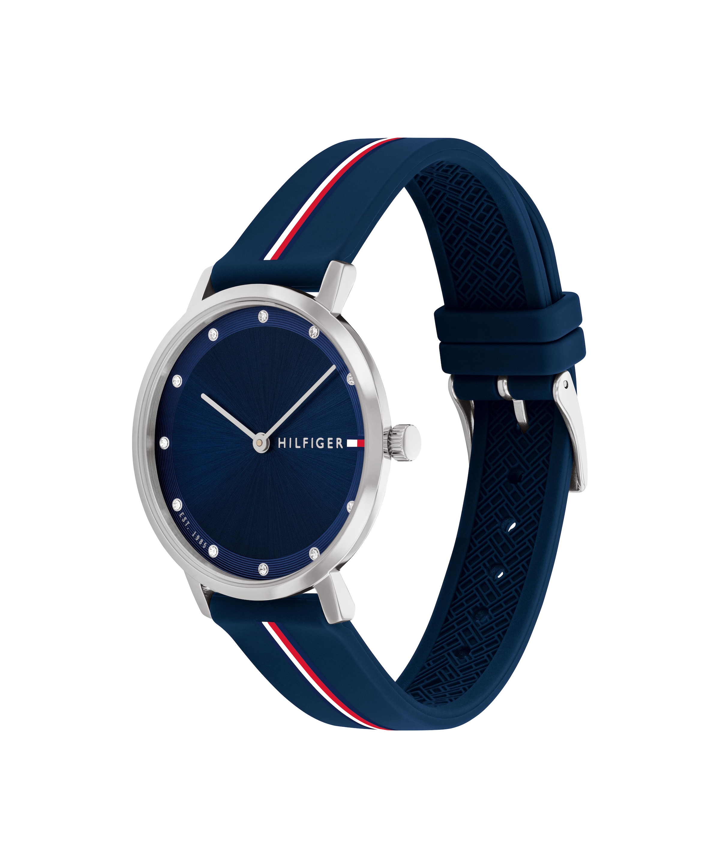 Tommy Hilfiger Quarzuhr »PIPPA« Armbanduhr, Damenuhr, Silikonarmband, analog, Glaskristalle