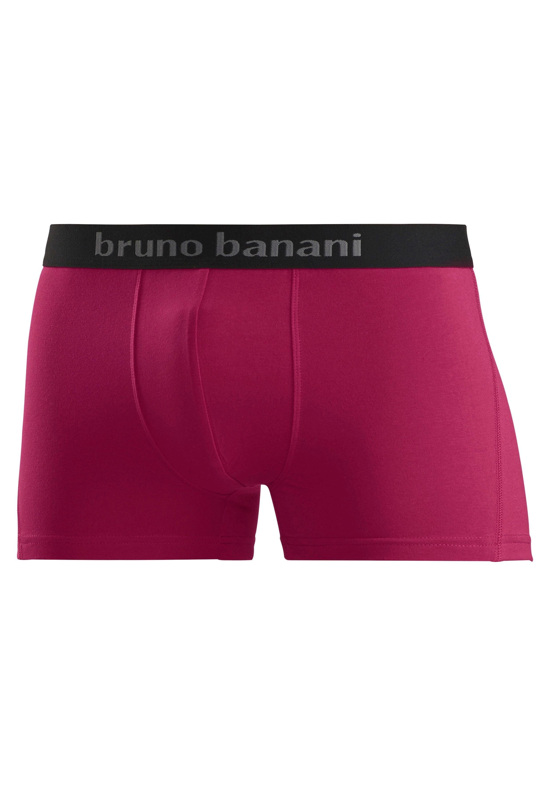 Bruno Banani Boxer, (Packung, 4 St.), mit farbigen Marken-Schriftzug am Bündchen