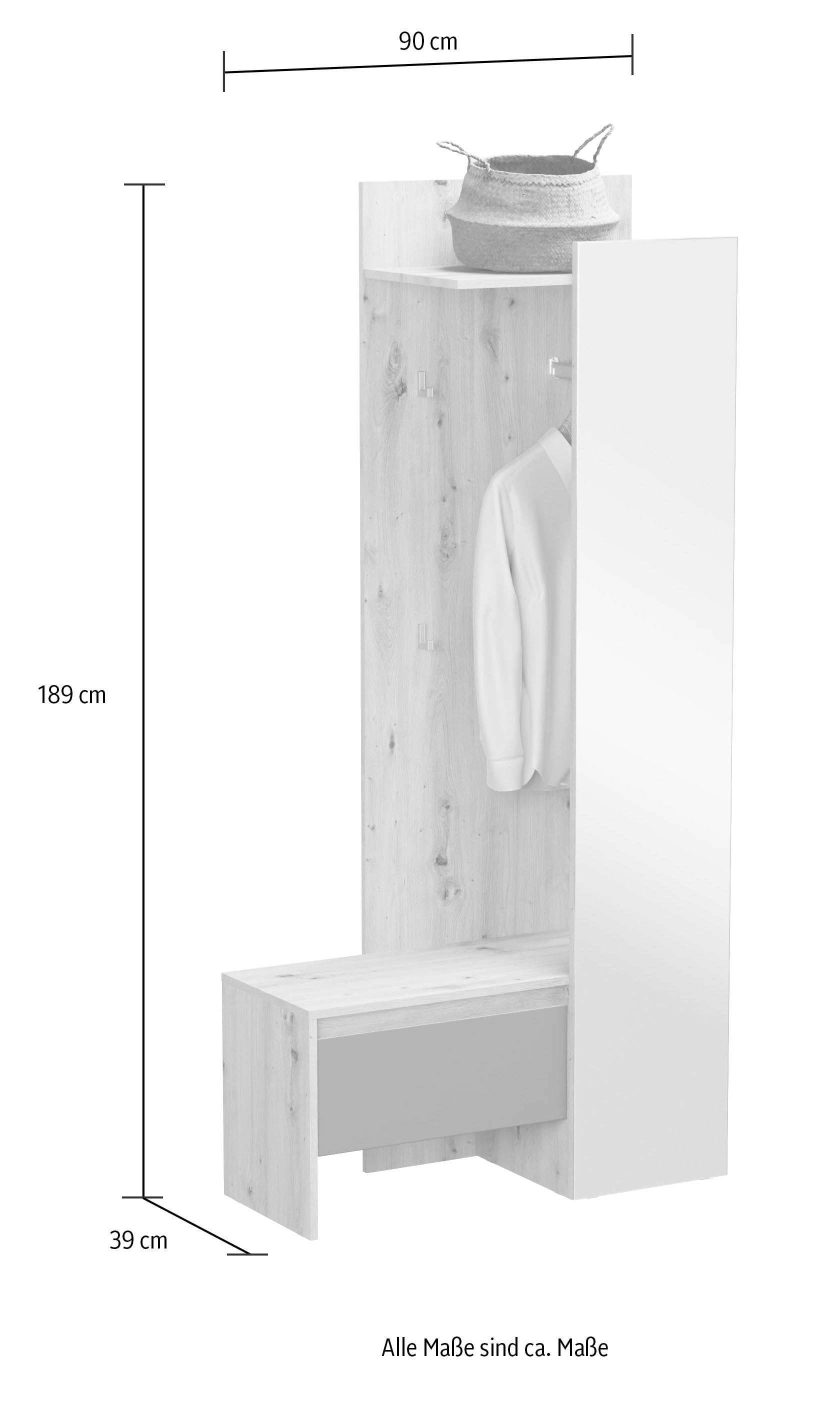 INOSIGN Kompaktgarderobe »Trosa«, Breite 90 cm kaufen | BAUR