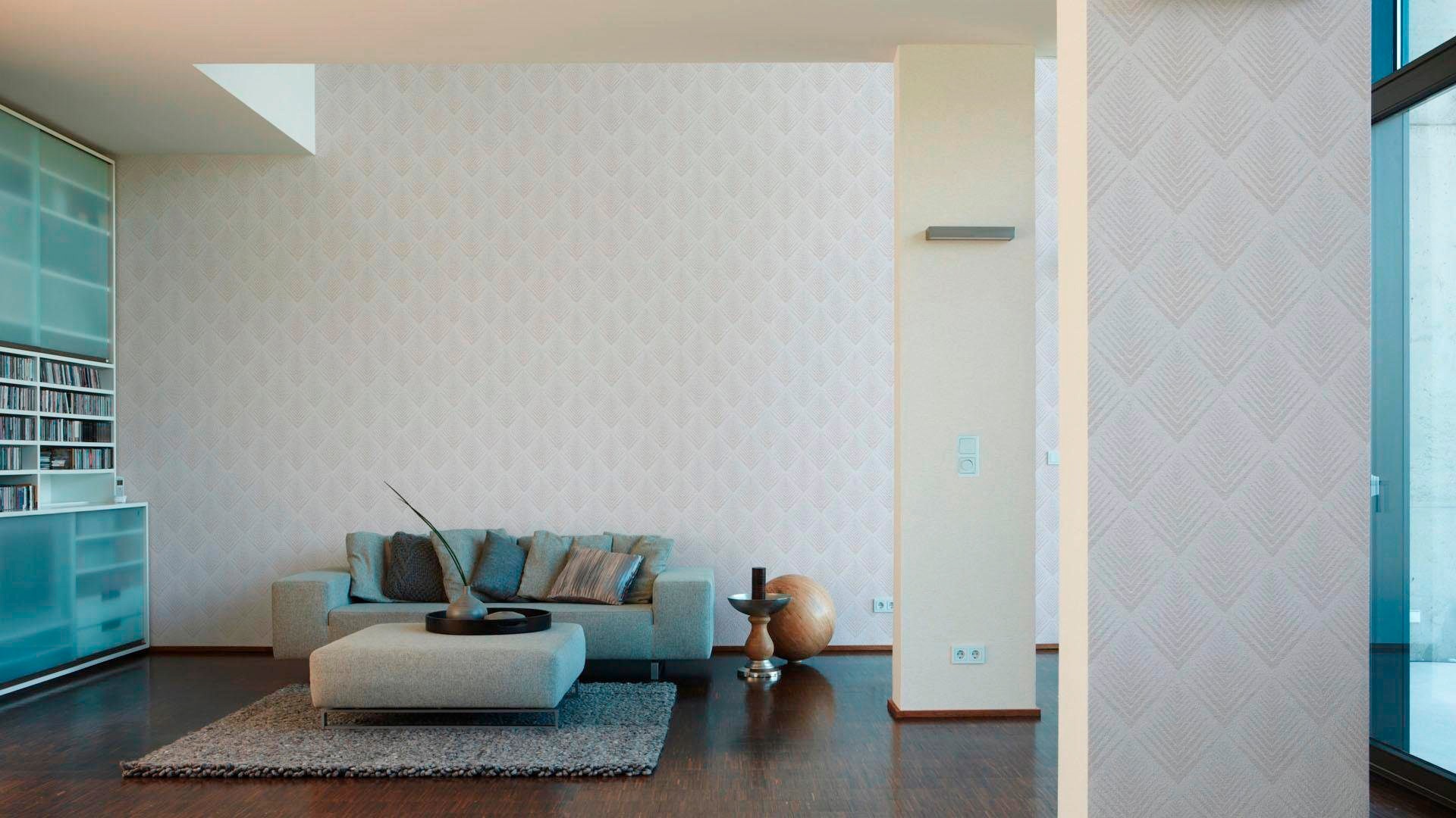 living walls Vliestapete »Life« Strukturmuster | einfarbig | uni | unifarben glatt Tapete einfarbig Metallic Tapeten Wohnzimmer Schlafzimmer Küche Flur