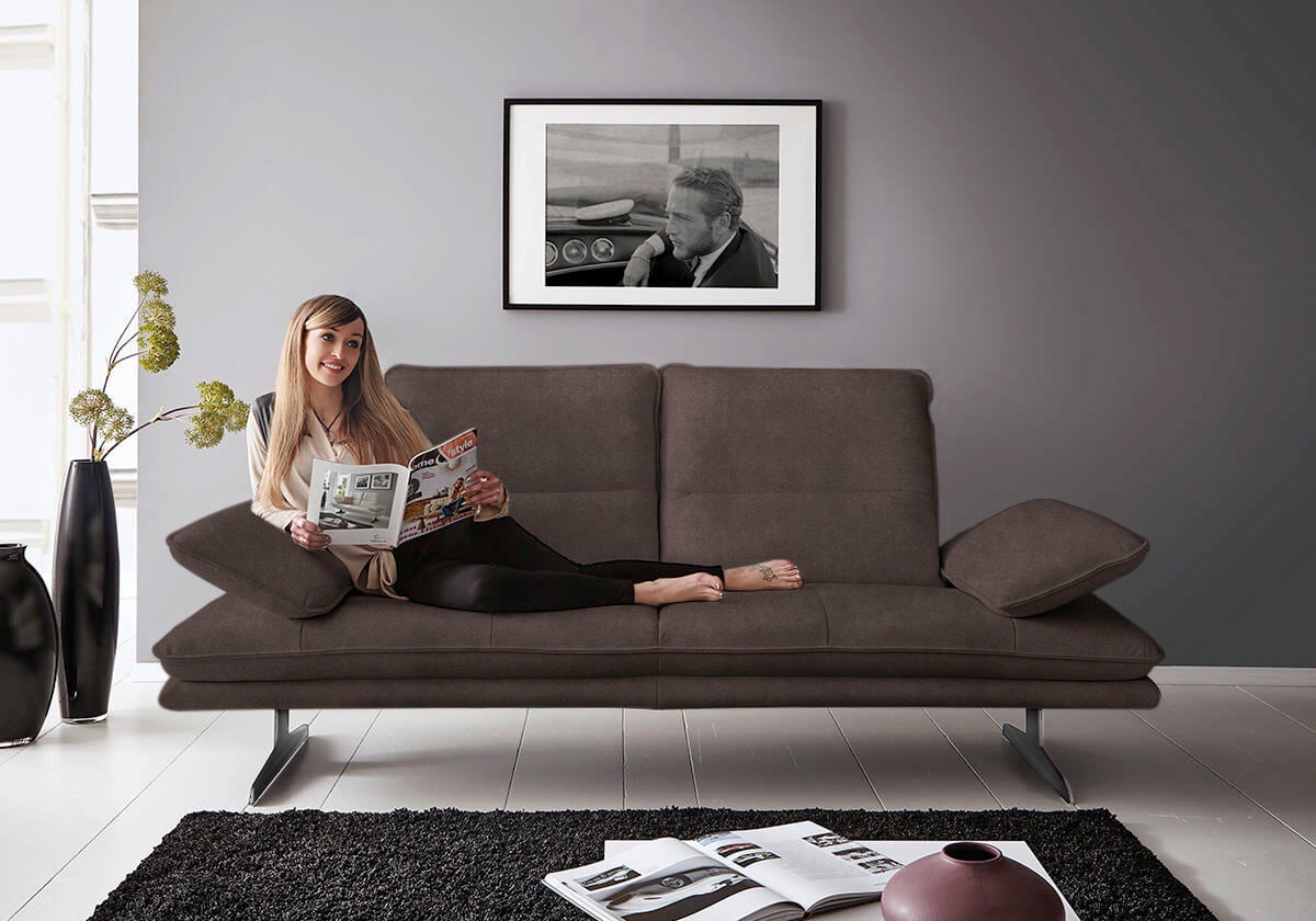 W.SCHILLIG 2-Sitzer "broadway, Designsofa mit tollem Sitzkomfort, Breite 216cm" Sitztiefenverstellung, Kopfteil- & Seitenteilverstellung, Breite 216cm