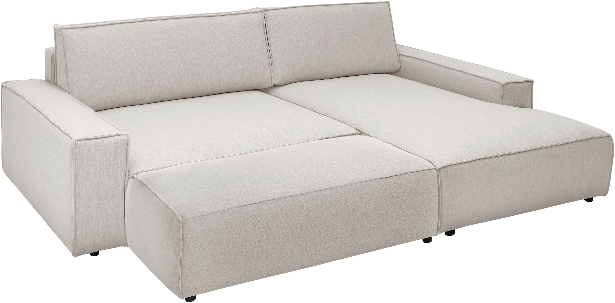 OTTO home Polsterecke »SHERWOOD XXL tief, L-Form, Schlaffunktion, Bigsofa, Cord, Leinenoptik« stellbar zum Schlafsofa (Krokodilverbinder), Cord, Leinenoptik,