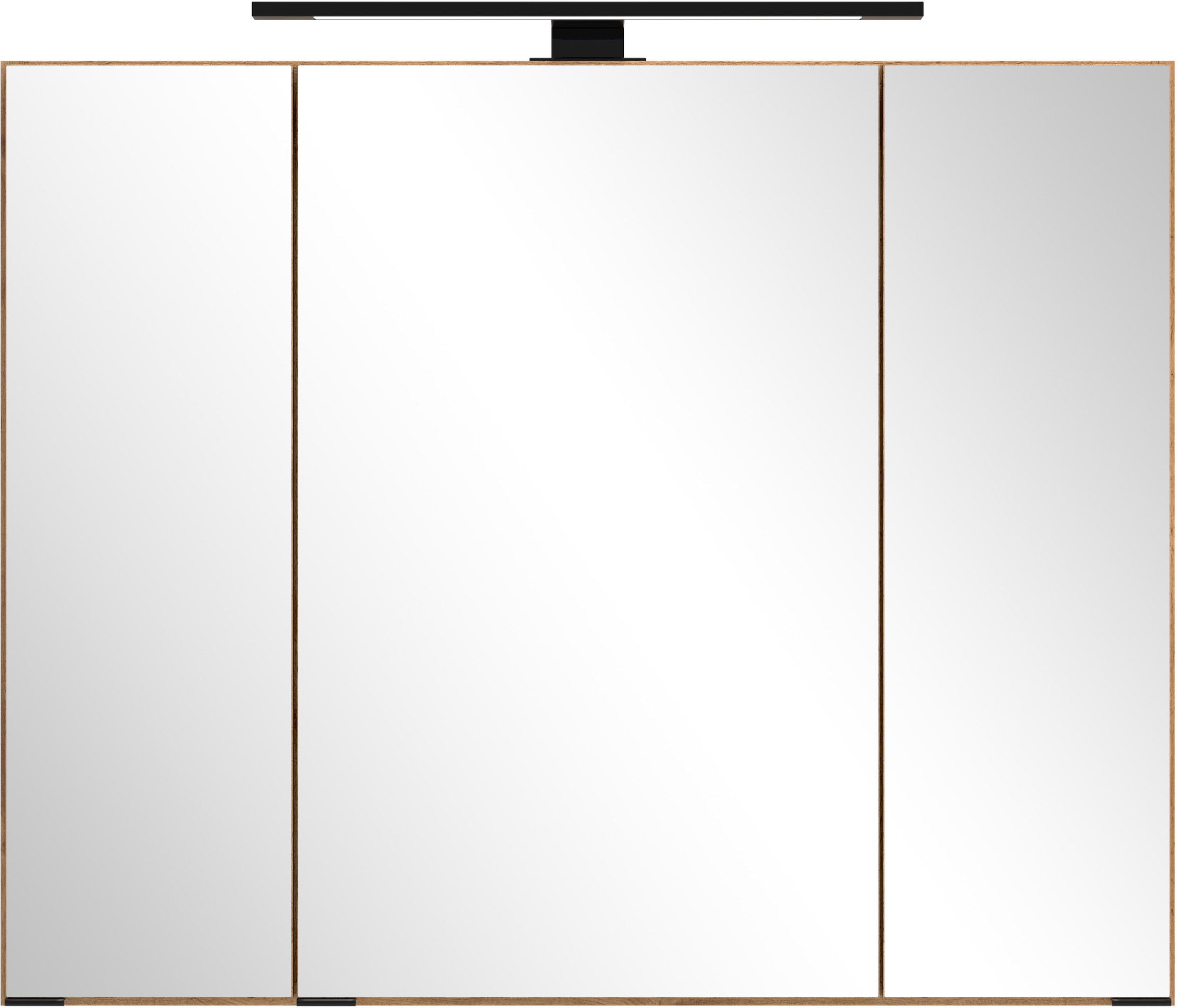welltime Spiegelschrank, Welltime, Breite 80 cm, mittlere Tür reversibel, gedämpft