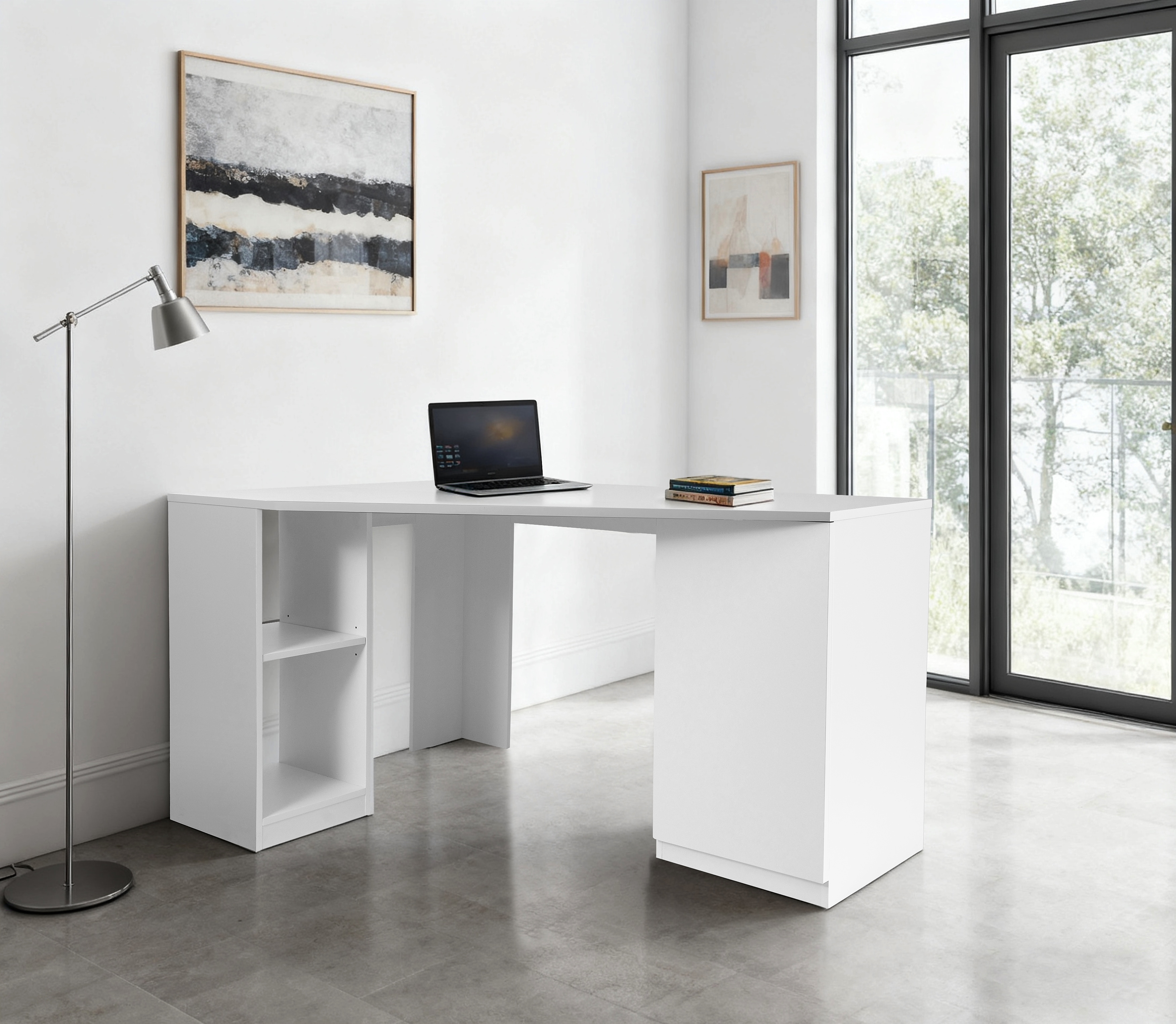 OTTO home Eckschreibtisch "AVRIL" viel Stauraum, Push-to-Open, Breite: 90 c günstig online kaufen