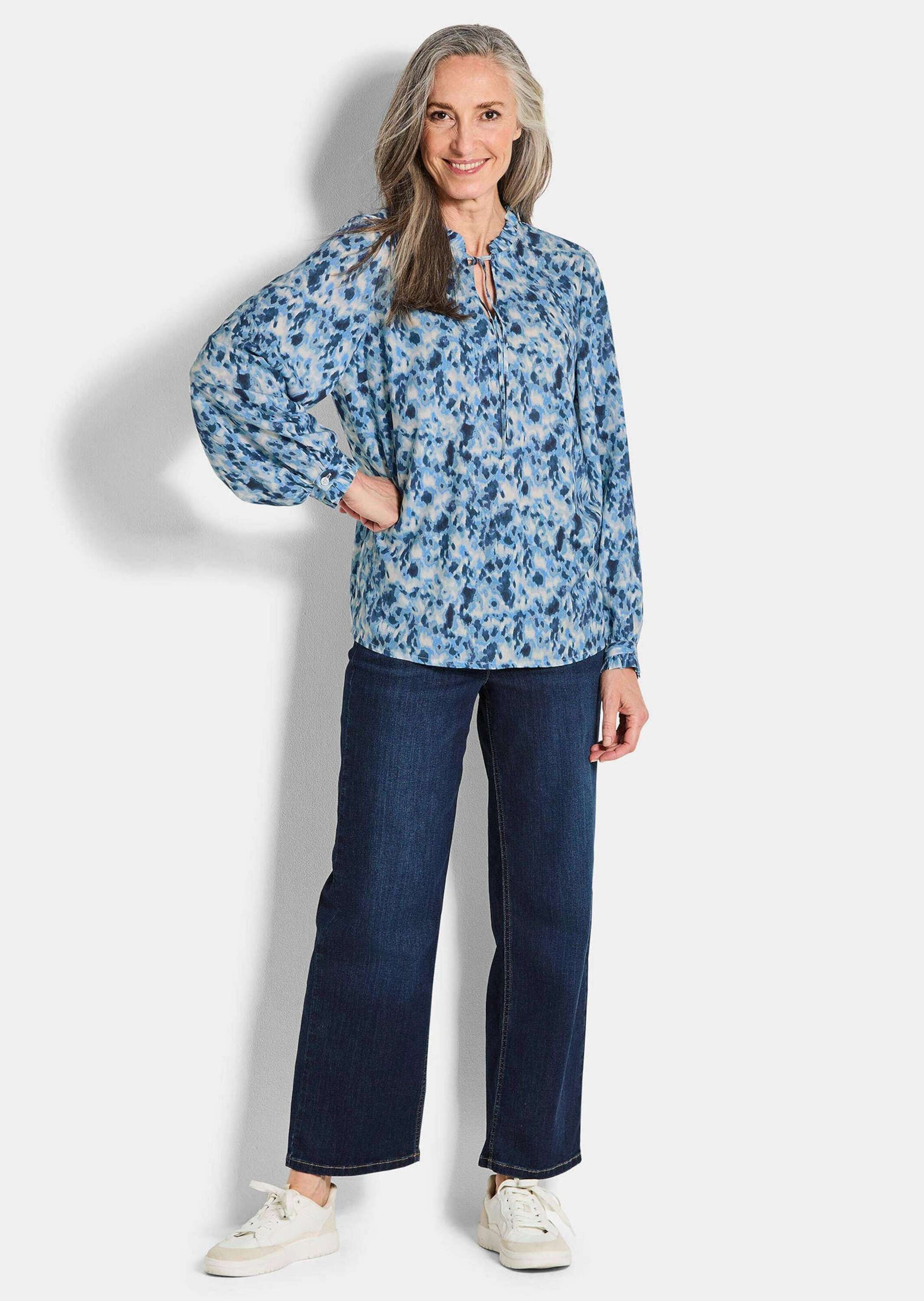 GOLDNER Schlupfbluse "Moderne Rüschenbluse mit Stehkragen" Rüschen günstig online kaufen