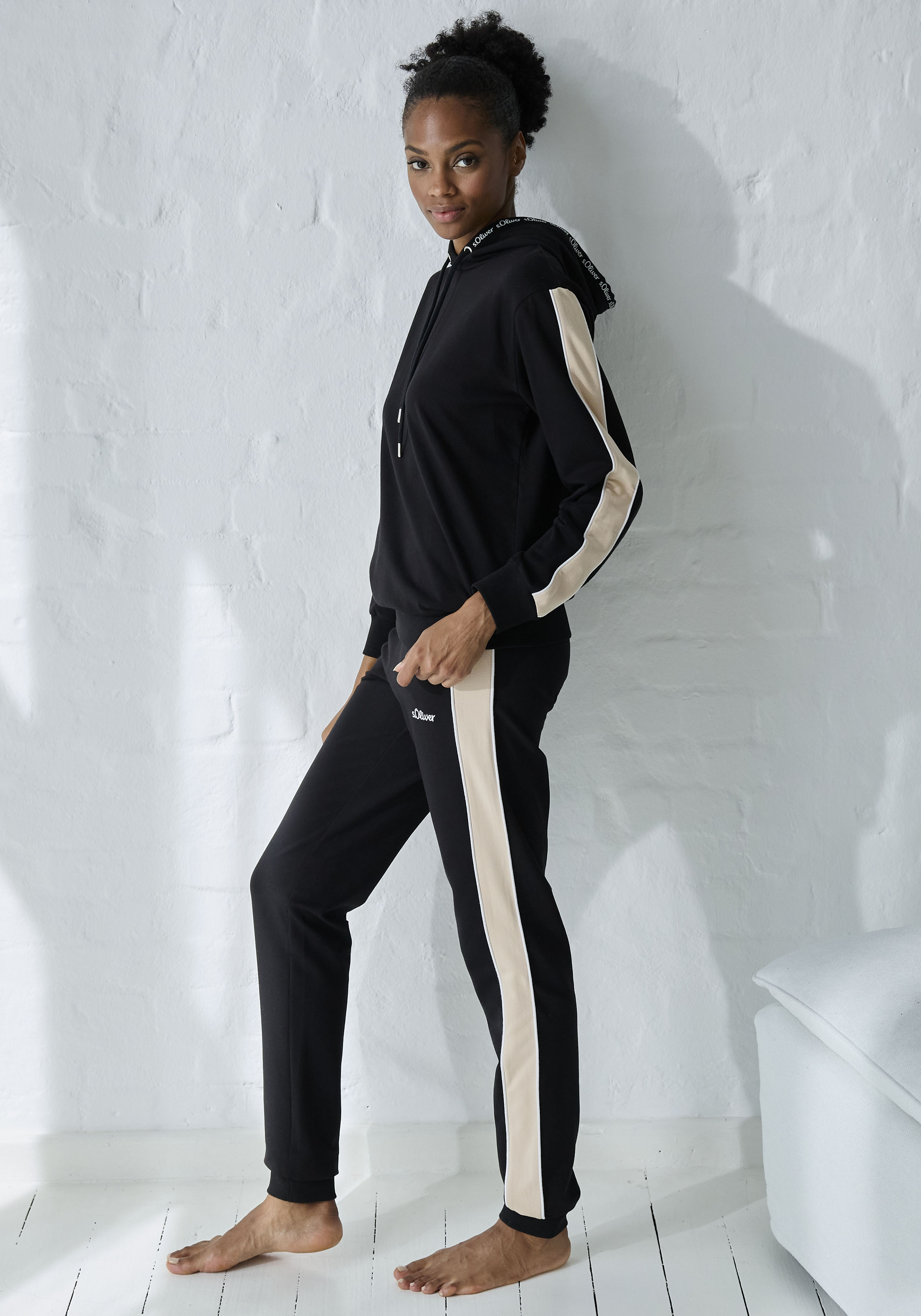 Thumbnail - s.Oliver Sweathose, mit Seitenstreifen und Pipings, Loungewear