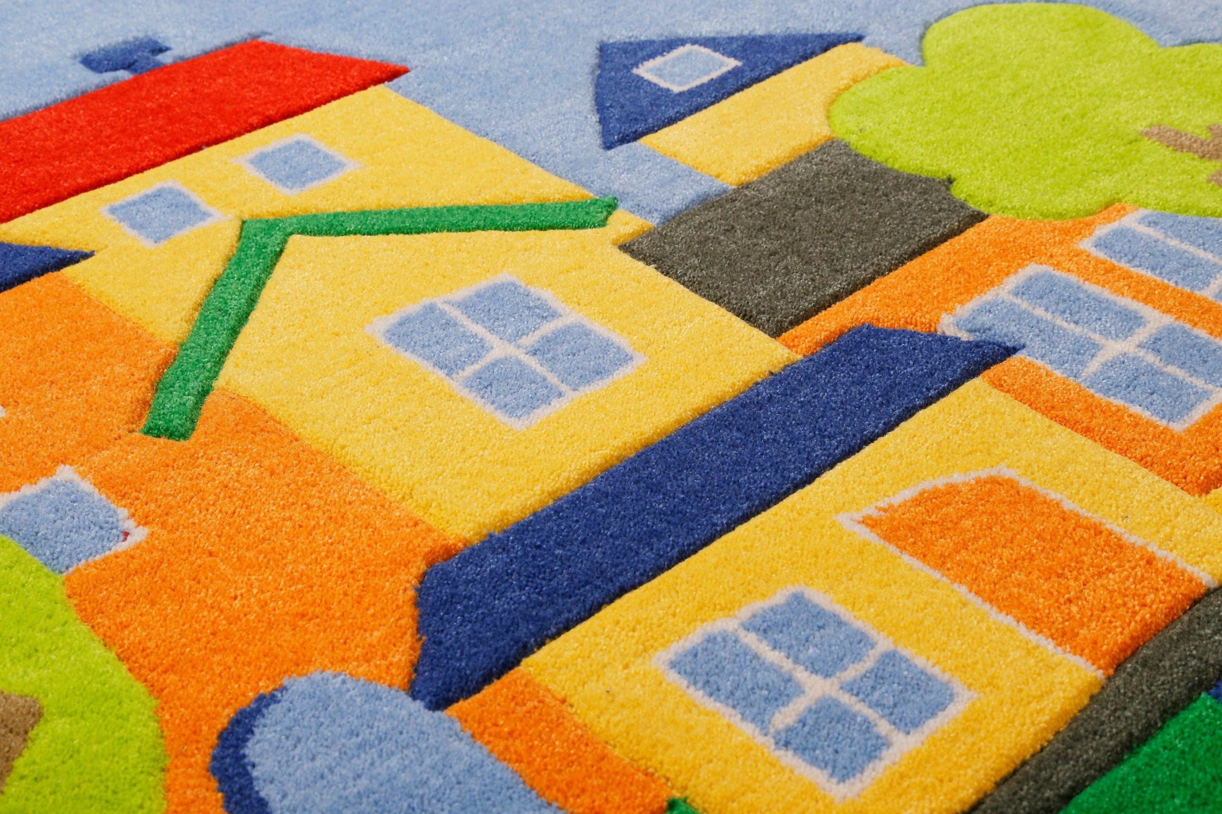 SMART KIDS Kinderteppich »Villa Villakulla«, rechteckig, 9 mm Höhe, Spielteppich Stadt, Konturenschnitt