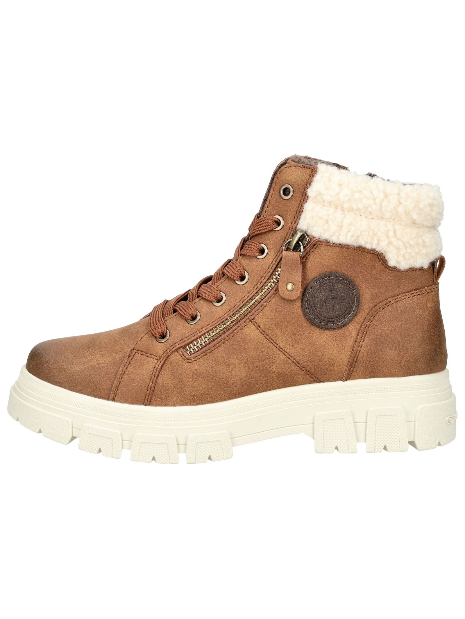 TOM TAILOR Schnürstiefelette "Tom Tailor Stiefelette Lederimitat/Textil" günstig online kaufen
