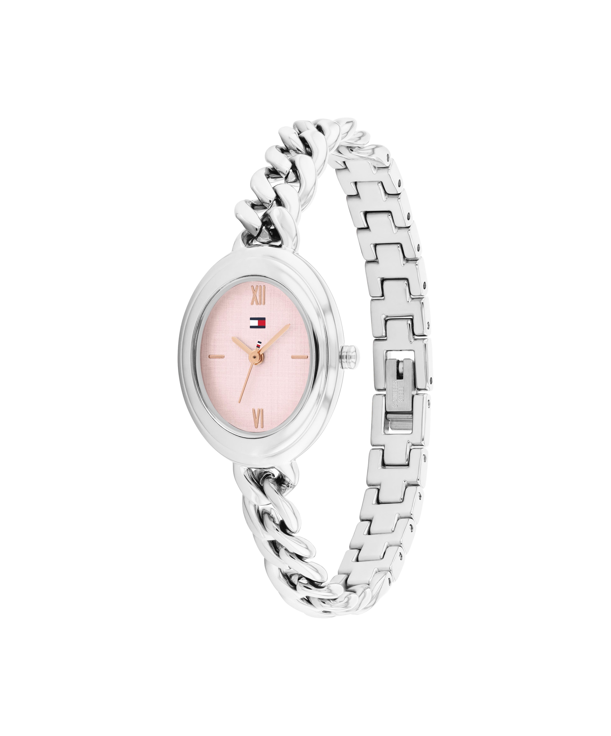 Tommy Hilfiger Quarzuhr »Demi Oval« Armbanduhr, Damenuhr, Edelstahlarmband, analog