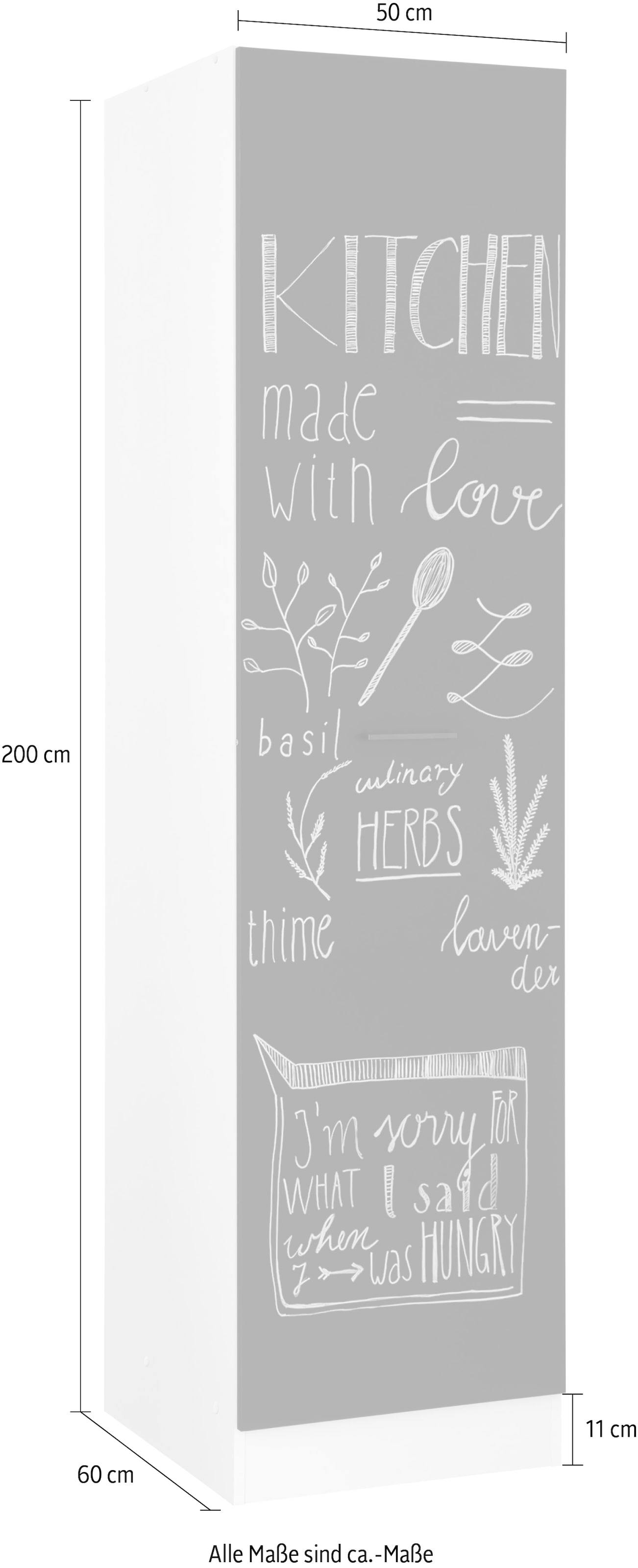 HELD MÖBEL Vorratsschrank »Trier«, 50 cm breit, 200 cm hoch, mit Tafelfront  zum beschreiben mit Kreide bestellen | BAUR